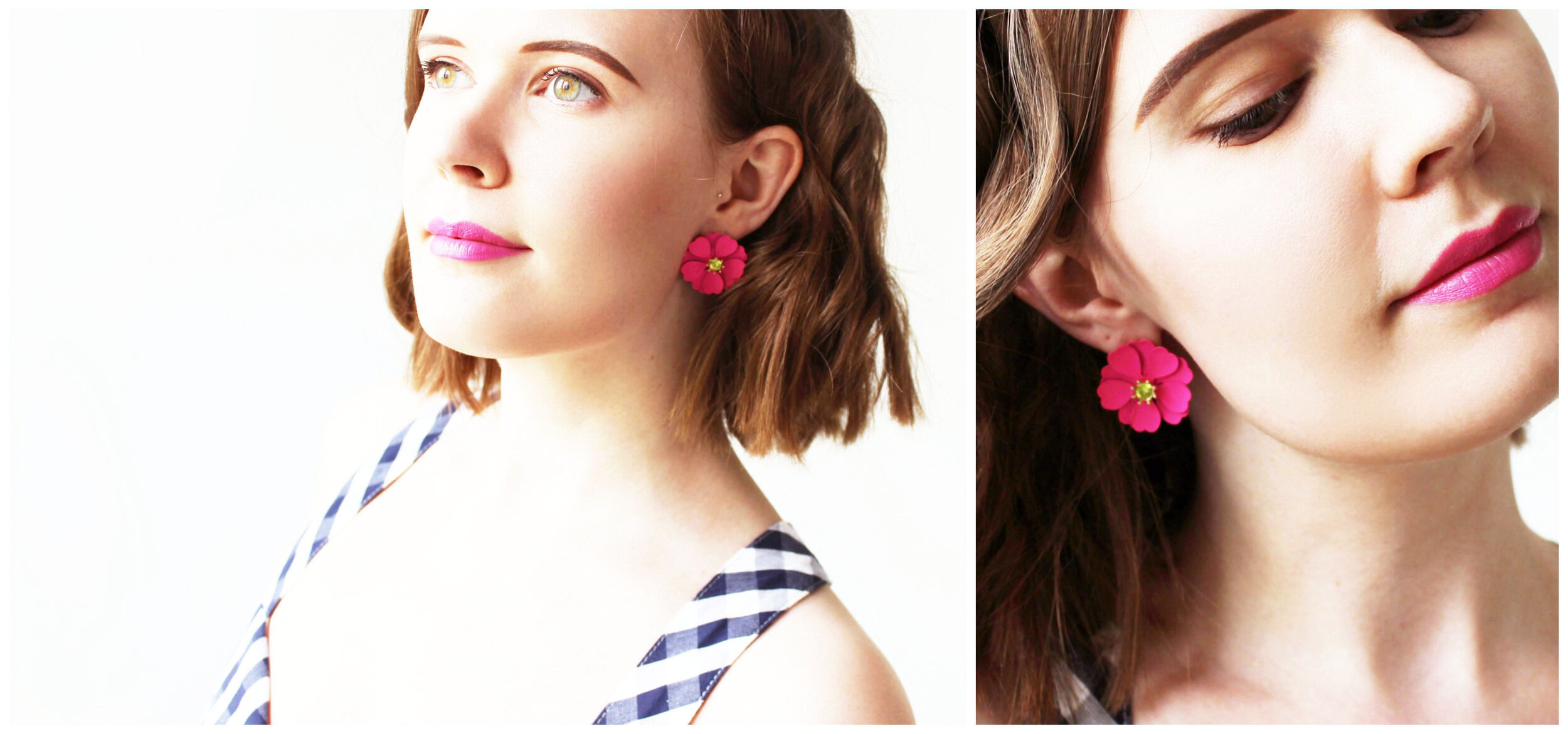 New Look Pink Floral Earrings