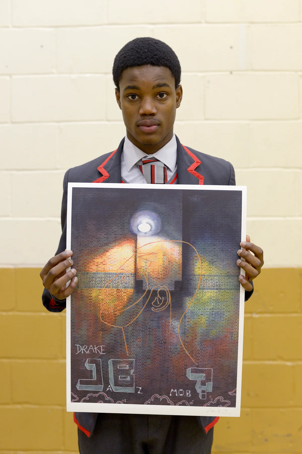 Pembury Youth Centre Workshops. 2014. Collaborative prints. Chalk on Giclee Print