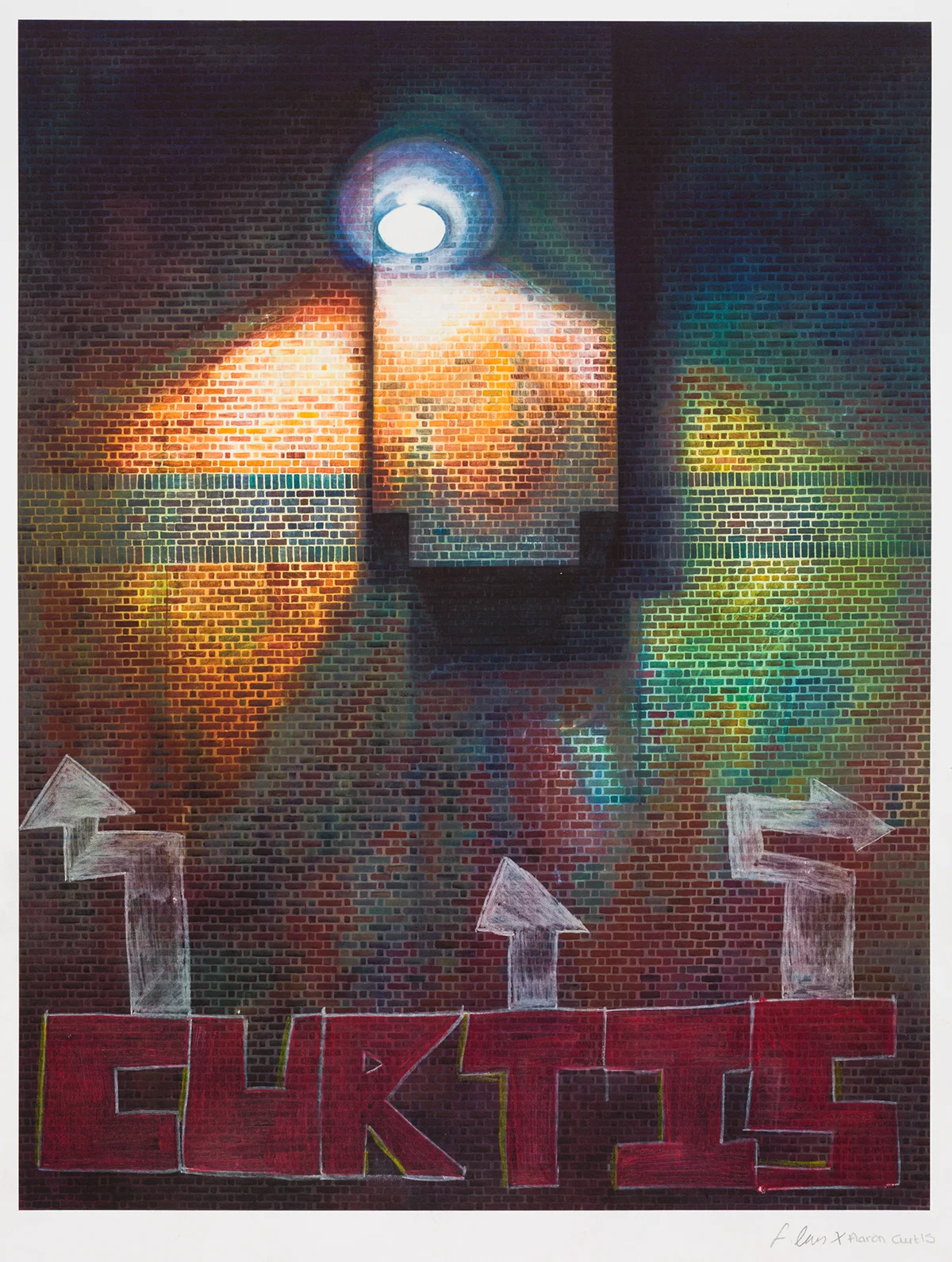 Pembury Youth Centre Workshops. 2014. Collaborative prints. Chalk on Giclee Print