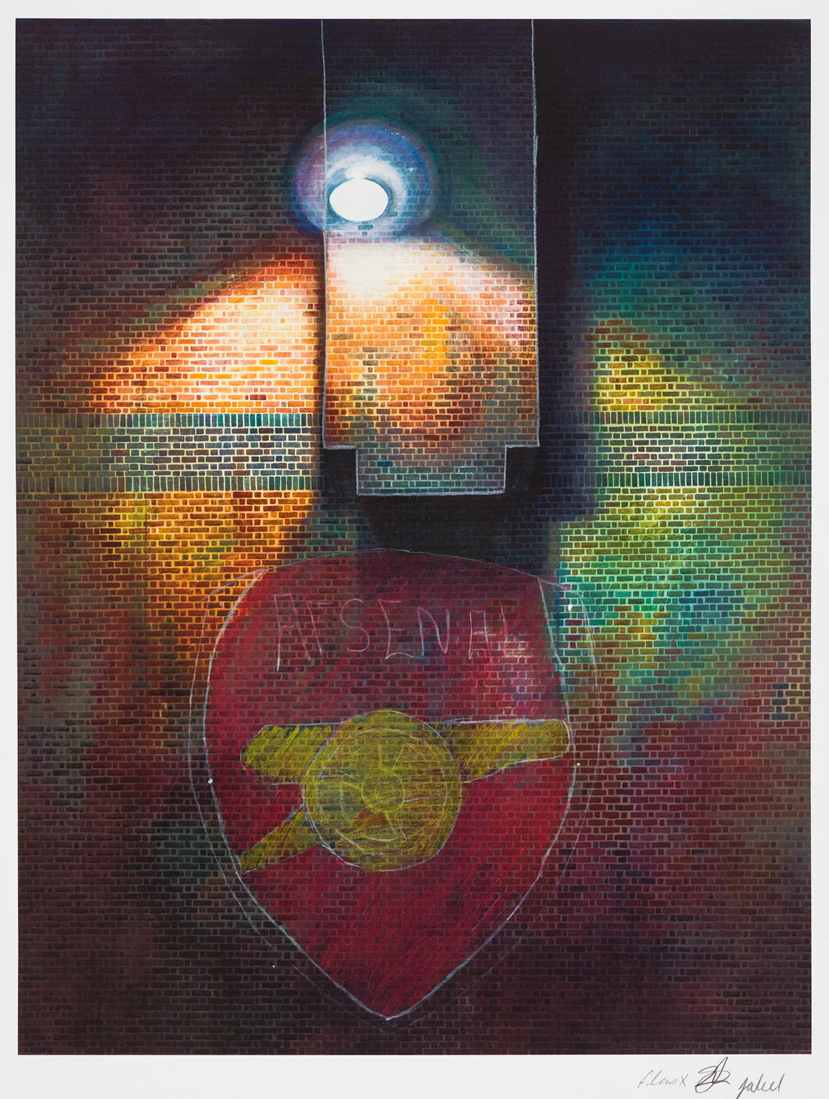 Pembury Youth Centre Workshops. 2014. Collaborative prints. Chalk on Giclee Print