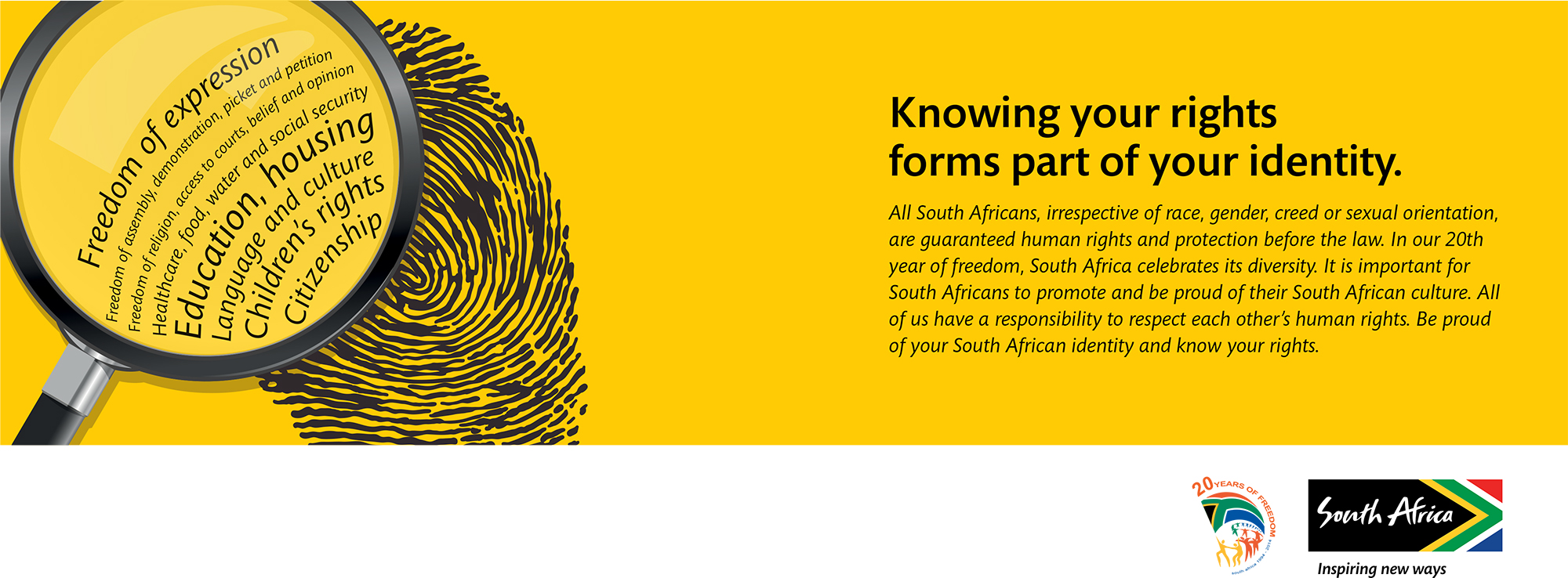 Brand South Africa - 20 Years of Democracy Print Strip Advert