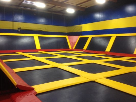 Trampoline dodgeball? Why not?