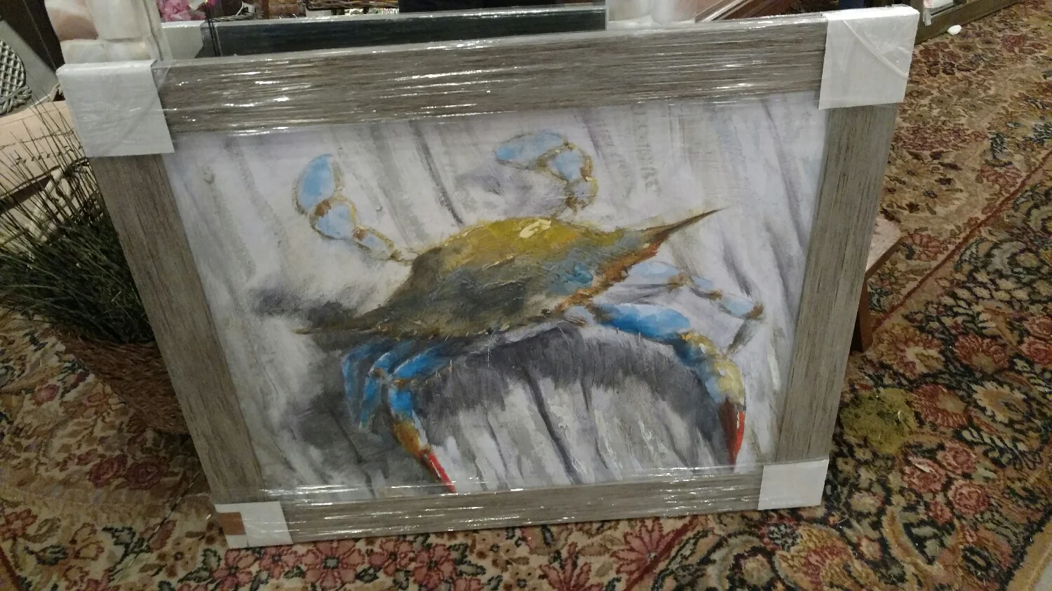 upclose crab! Hand built frames and printed image on canvas from originals!