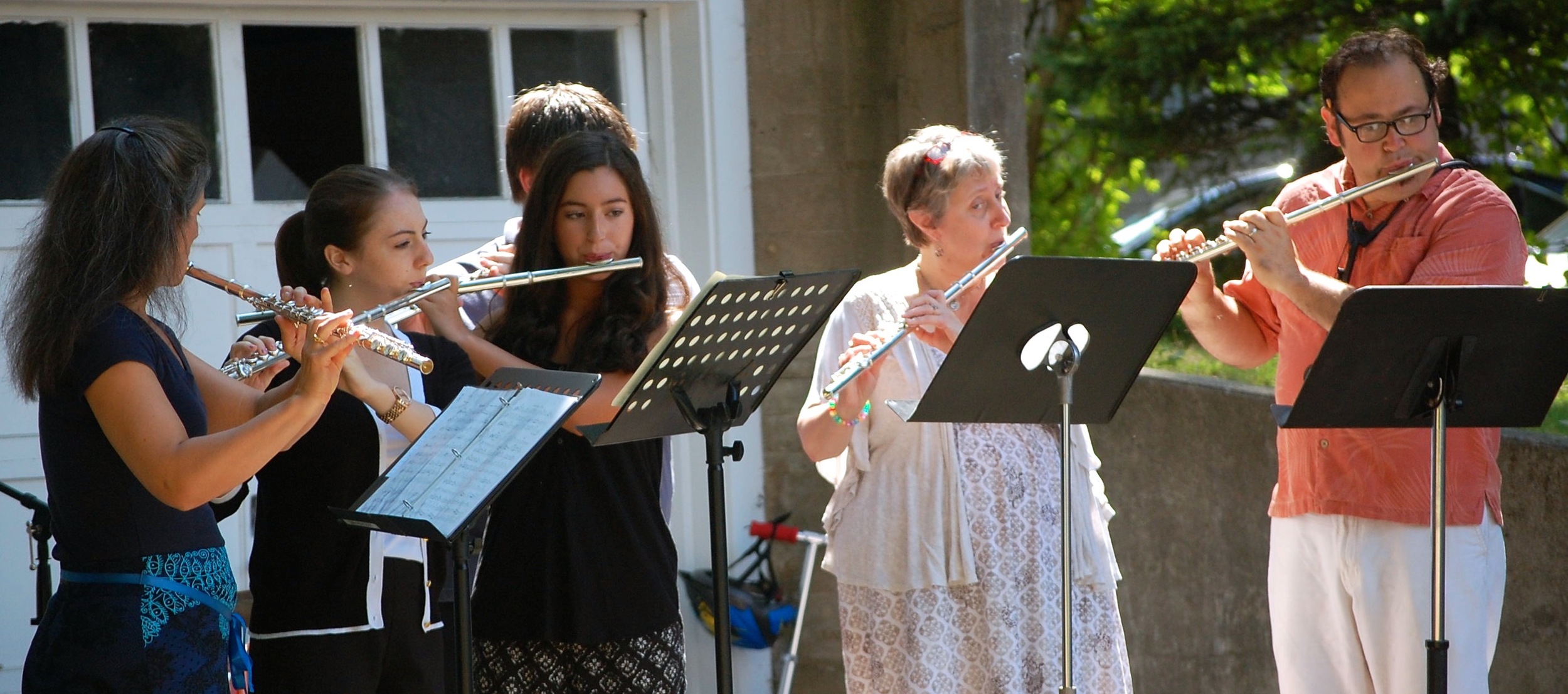 The Elm City Music Flute Ensemble Performing at the 2014 Summer Concert & BBQ.