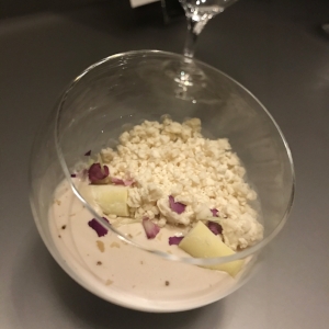 Pear, paprika, jamon ibérico.