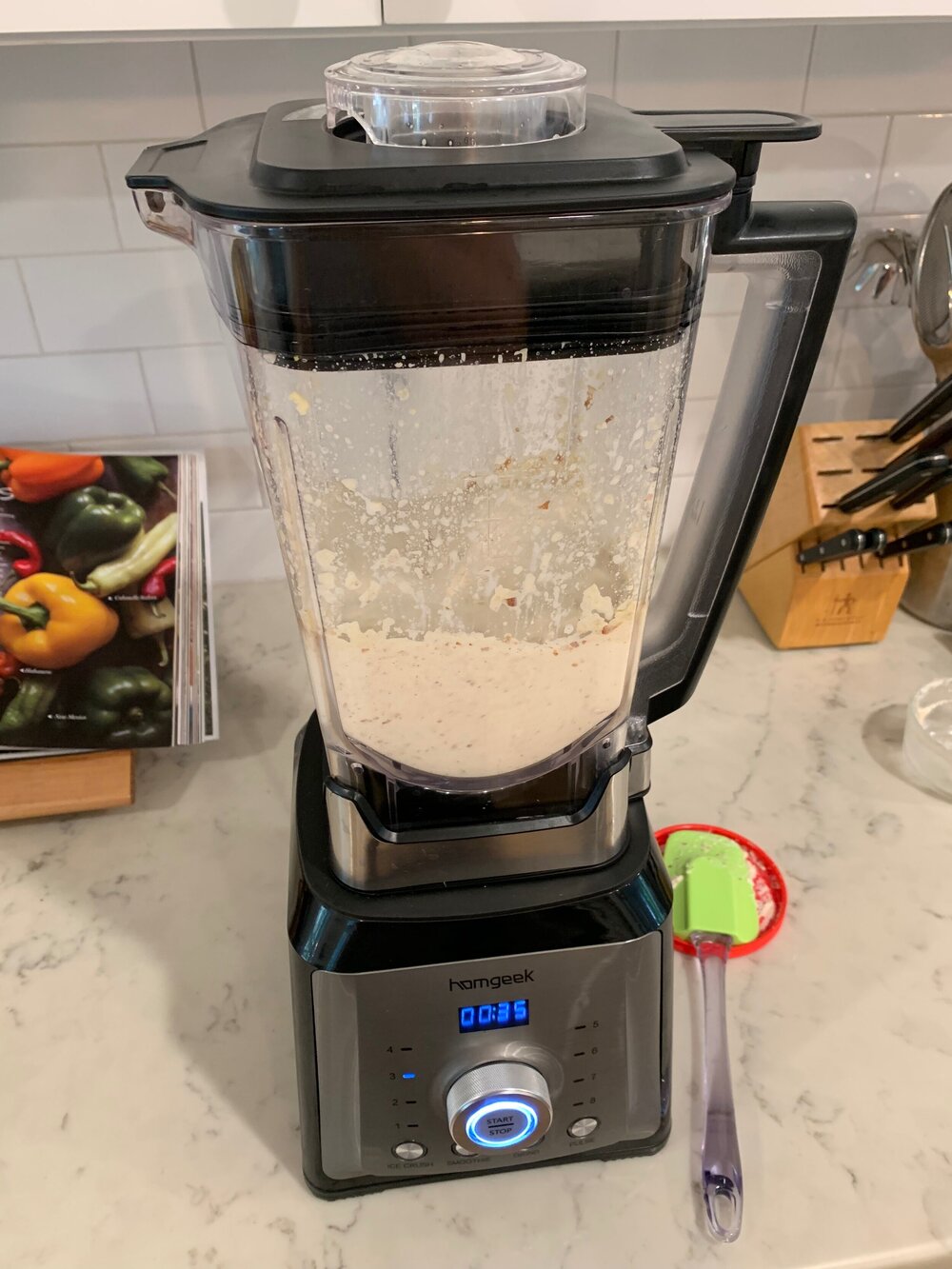 I’m stoked about my new blender! My old Cuisinart died and I couldn’t justify paying $400 for a Vitamix. I found this one on Amazon for about $70. I love it so far!