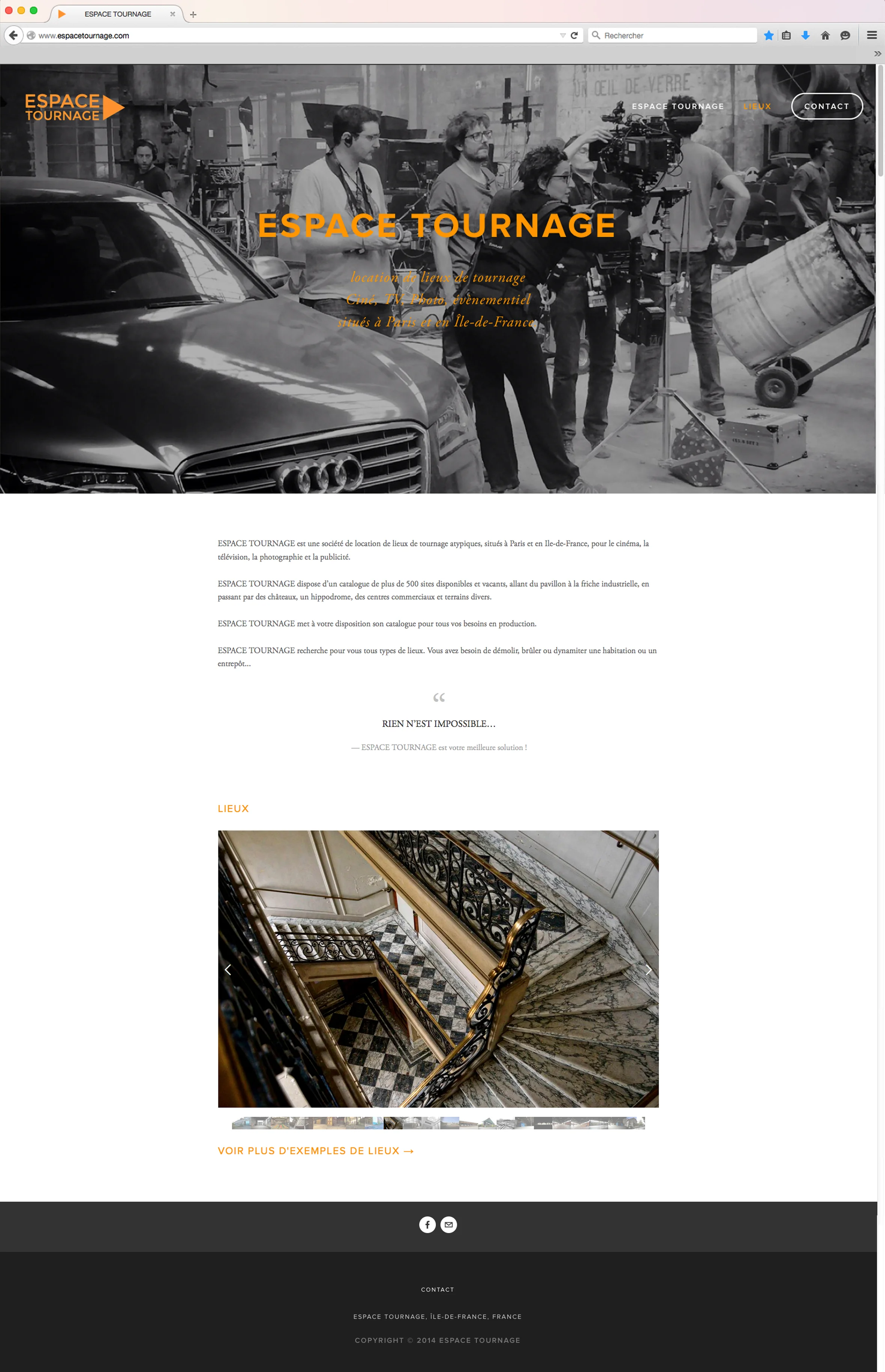 ESPACE TOURNAGE - HOME PAGE