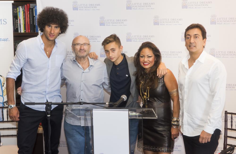 Marouane Fellaini, Phil Collins, Nic Collins, Orianne Collins and David Frangioni