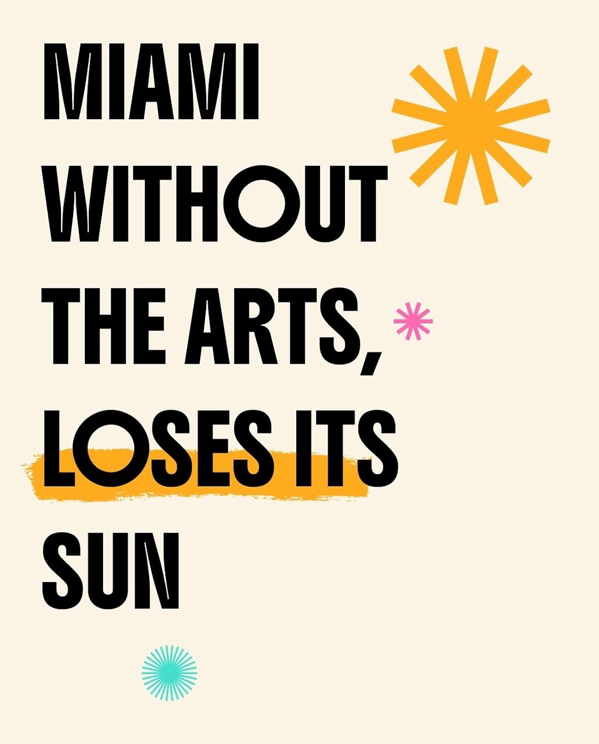 🚨MIAMI-DADE ARTS IS UNDER ATTACK 🚨

The proposed county budget slashes $12.8M in arts grants, eliminates the Department of Cultural Affairs, and eliminates its director position.

This threatens hundreds of arts organizations, artists&rsquo; liveli