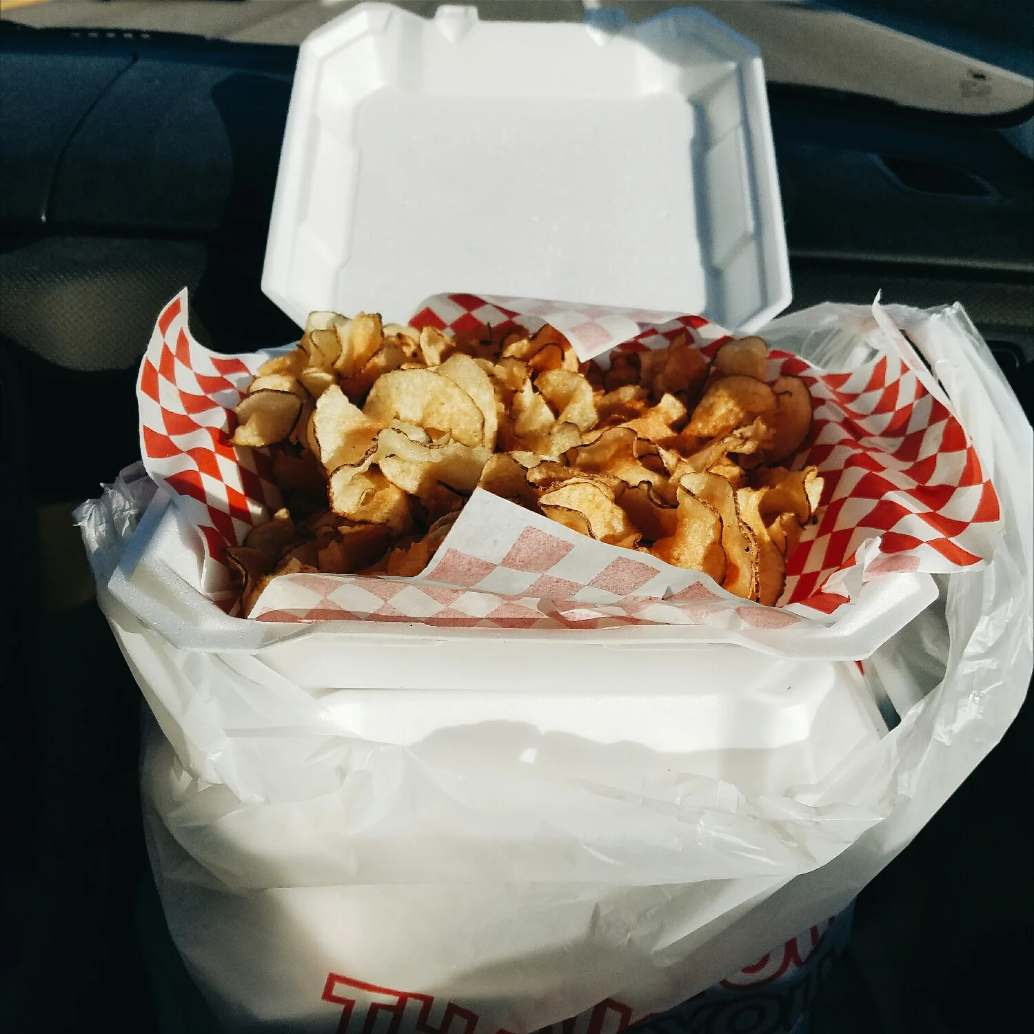 Four full orders of ribbon fries from Country Boys - heaven!