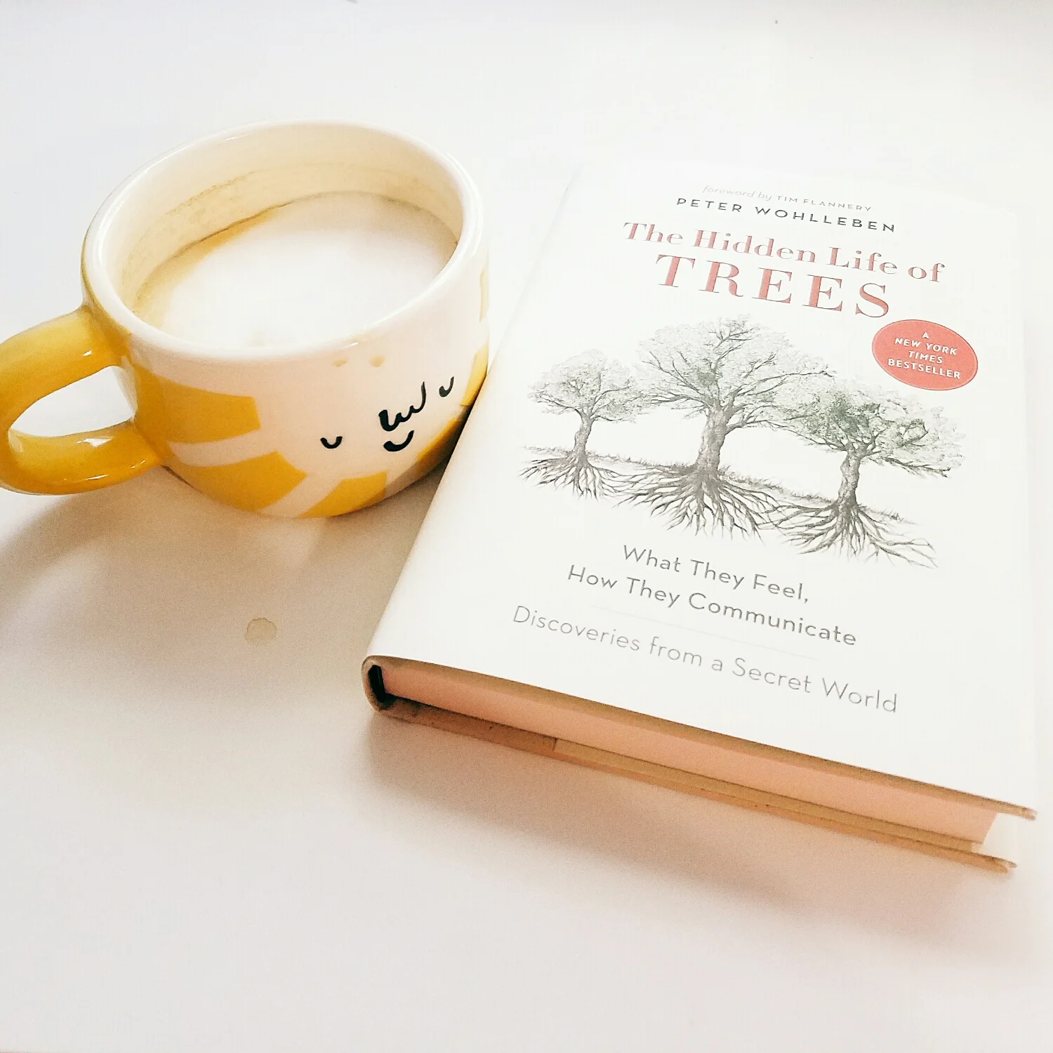 Starting the day right with a sunny latte and some excellent reading material