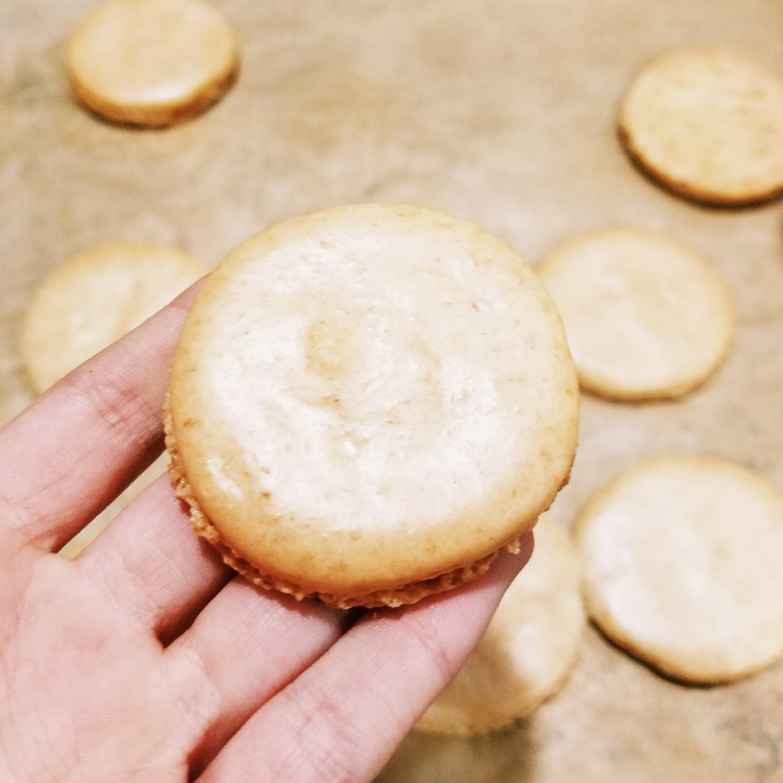 Practice macaron shells at home early in the week