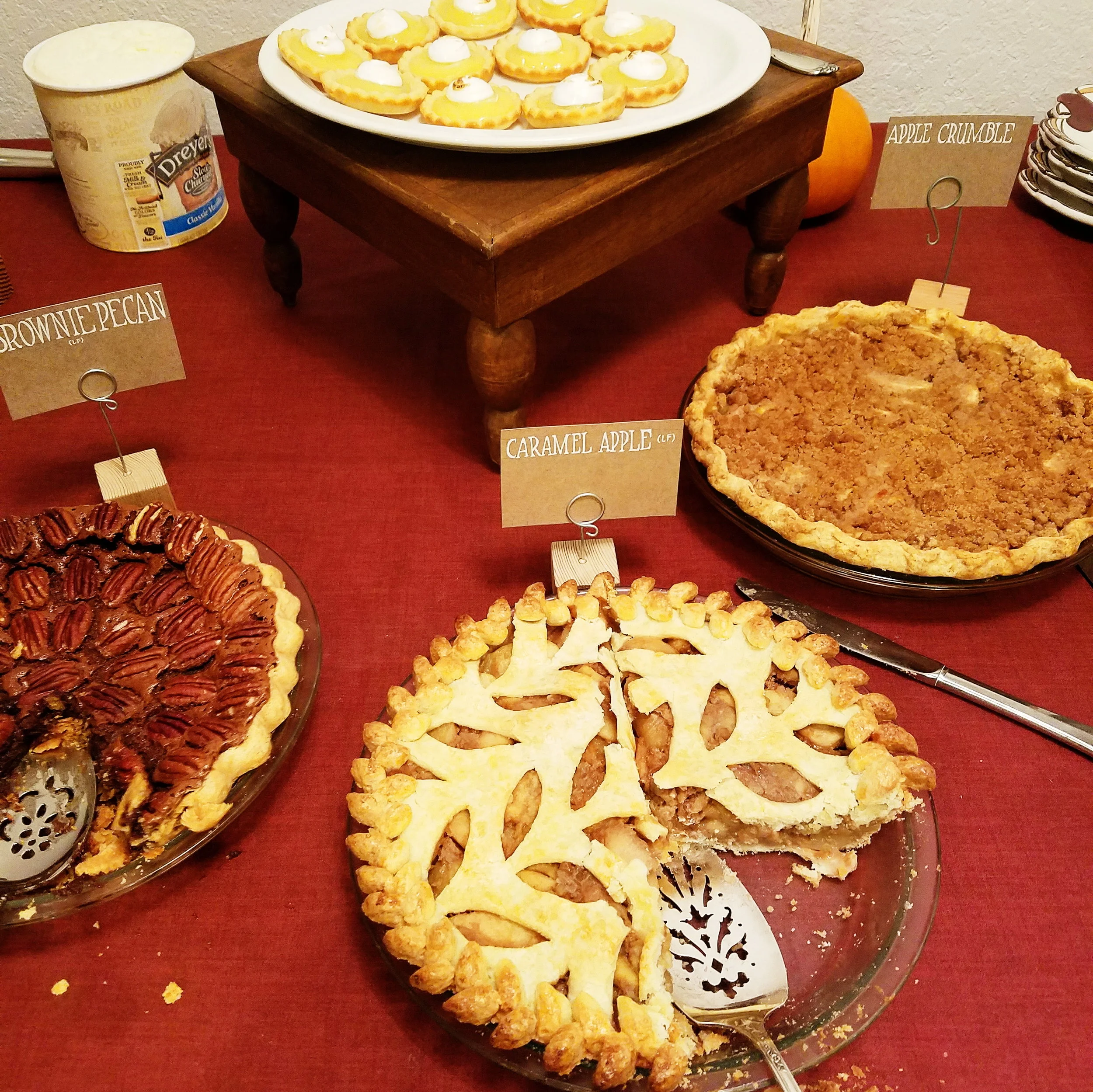  A delicious spread of pies at a friend's turkey soup & pie party