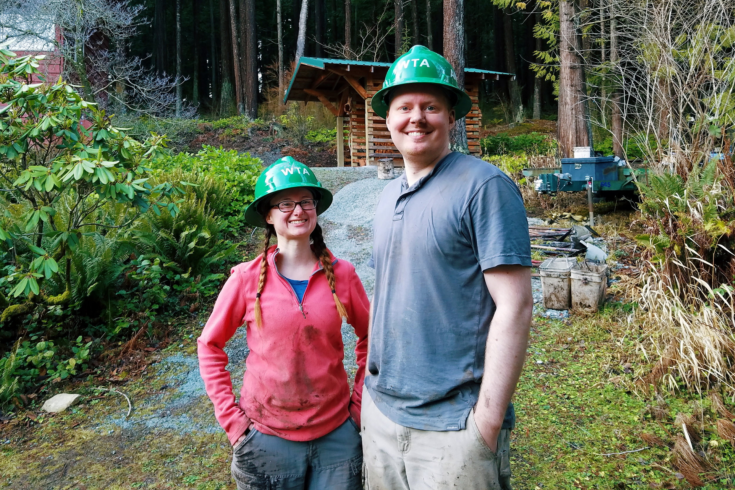 So happy after another day of hard work building trail improvements!