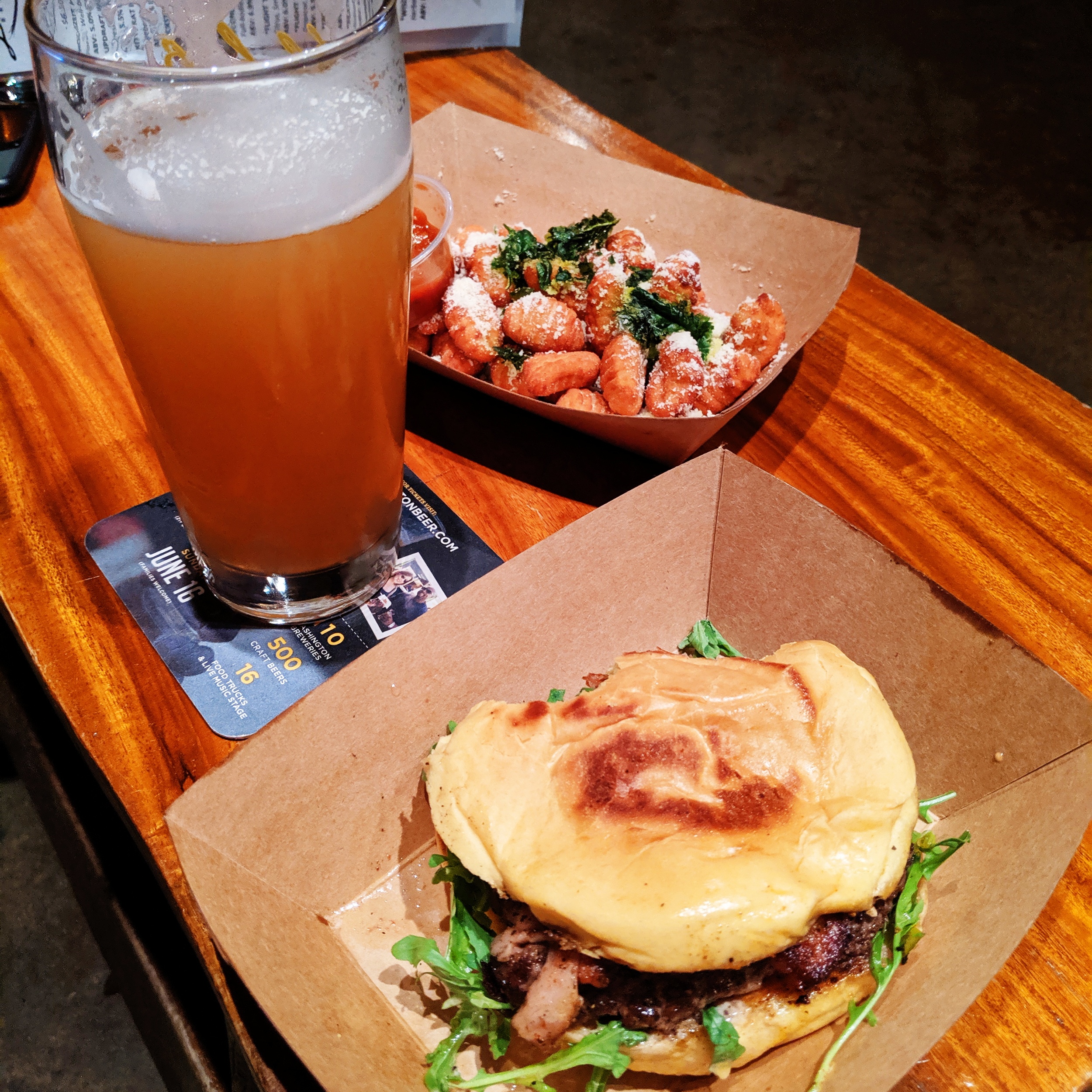 Burgers, beer, and gnocchi tots from a new food truck at an old favorite brewery!