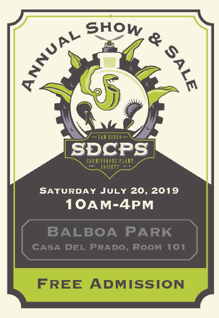 Come join the SDCPS for our 4th Annual Sale & Show.....it's FREE! Located at Balboa Park Casa Del Prado Room 101. 10am-4pm. Kids table activities, People's Choice plant judging, LOTS of plants for show and sale! Come see some of nature’s weirdest and most hungry plants! Predatory Plants, Xtreem Plants, and Jeff Greene’s Carnivorous Plants return as guest vendors! This will be the best local opportunity to buy a diverse range of carnivorous plants, including many from member’s private collections! All are welcome! If you are interested in showing or selling plants, or volunteering, please e-mail Allyson at allyson@happyhippie.com. Please see the "Contacts" page for more information and how to find the SDCPS on FB and IG.