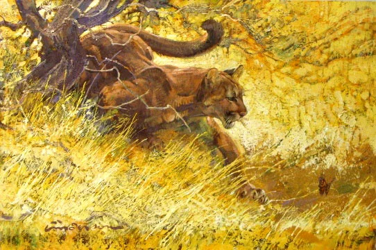 “Lion and the Butterfly” - Acrylic on Board - Unframed - $8500