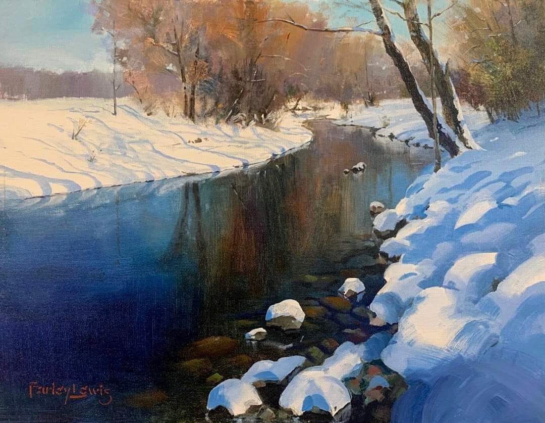 Happy Winter Solstice! ❄️ Wishing everyone a wonderful holiday season and a happy new year! ✨ 

&ldquo;In the Stillness&rdquo; by painter Farley Lewis, 14&rdquo; x 11&rdquo;, Acrylic on Panel.

#hawthorngalleries #farleylewis 
#acrylicpaintings #arta