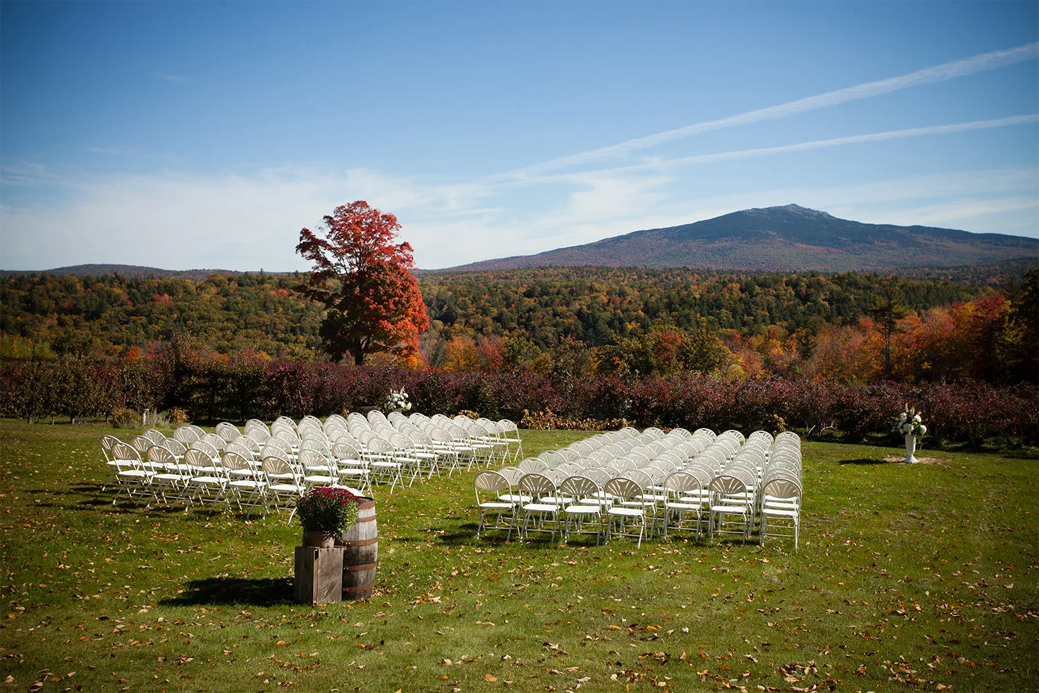 Fall farm wedding ceremony site Monadnock Berries Try NH