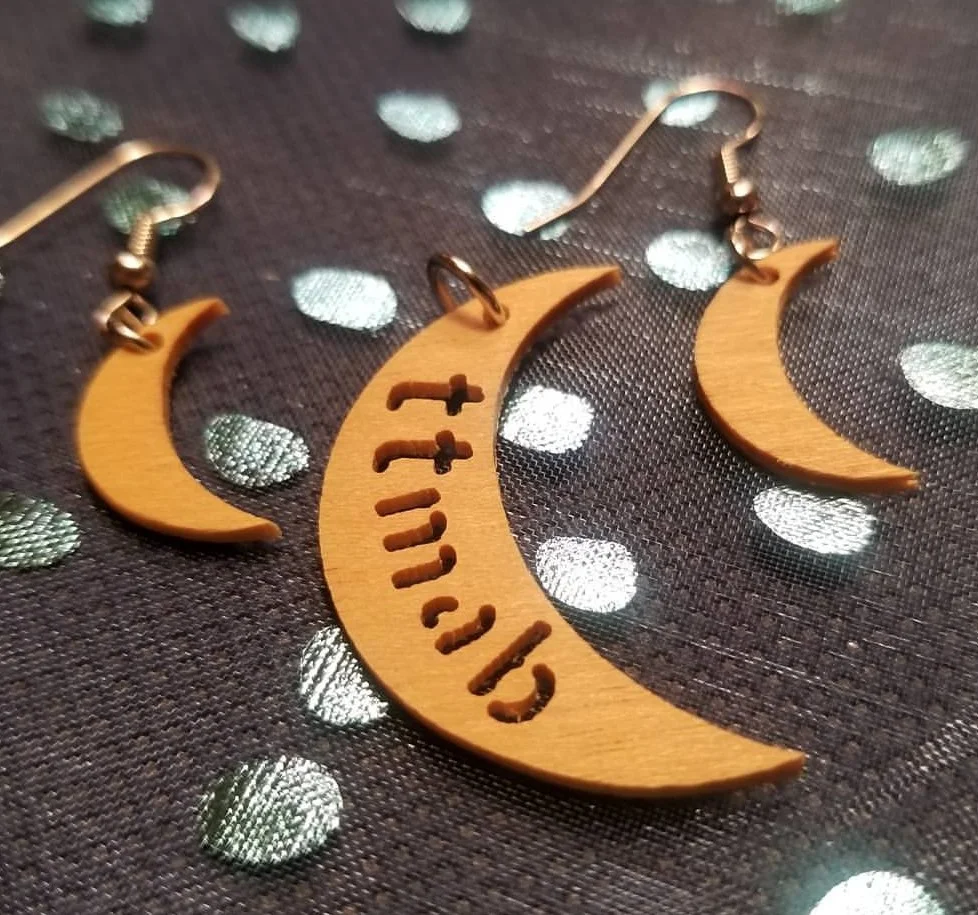 to the moon and back pendant and earring set