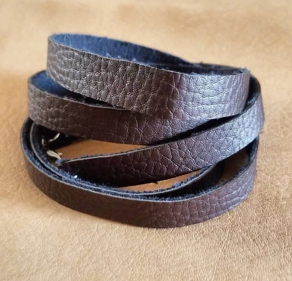 leather strap criss-cross bracelet 