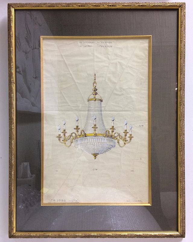 This French design rendering of a chandelier is sure to illuminate any space. #interiors #interiordesign #rogersandmcdaniel