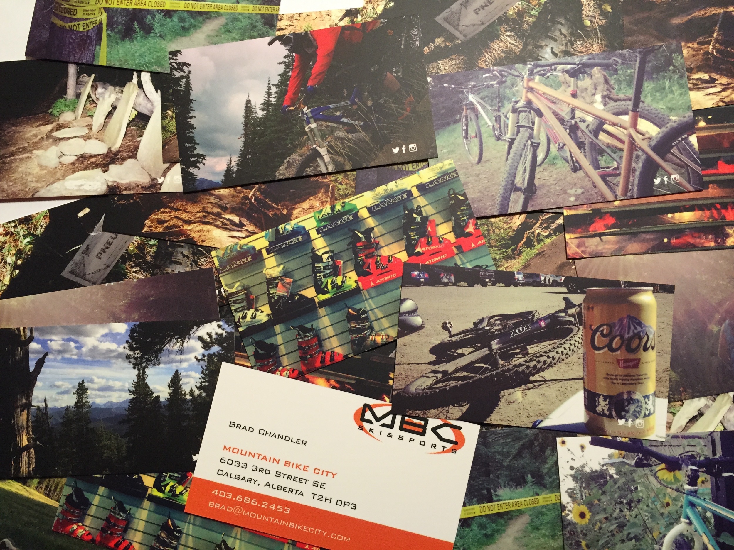 Mountain Bike City business cards.