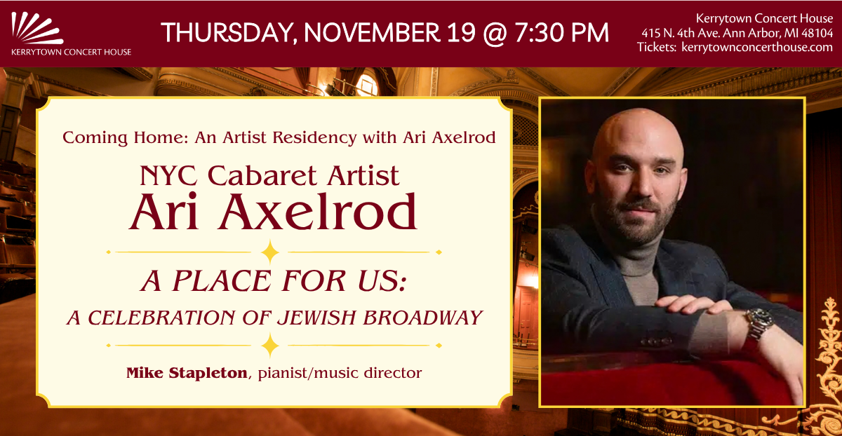 NYC Cabaret Artist Ari Axelrod – A Place for Us: A Celebration of Jewish Broadway