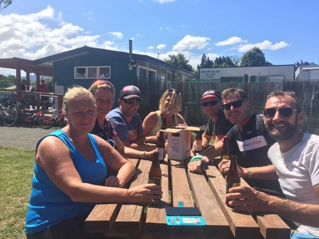 Beer after a bike ride