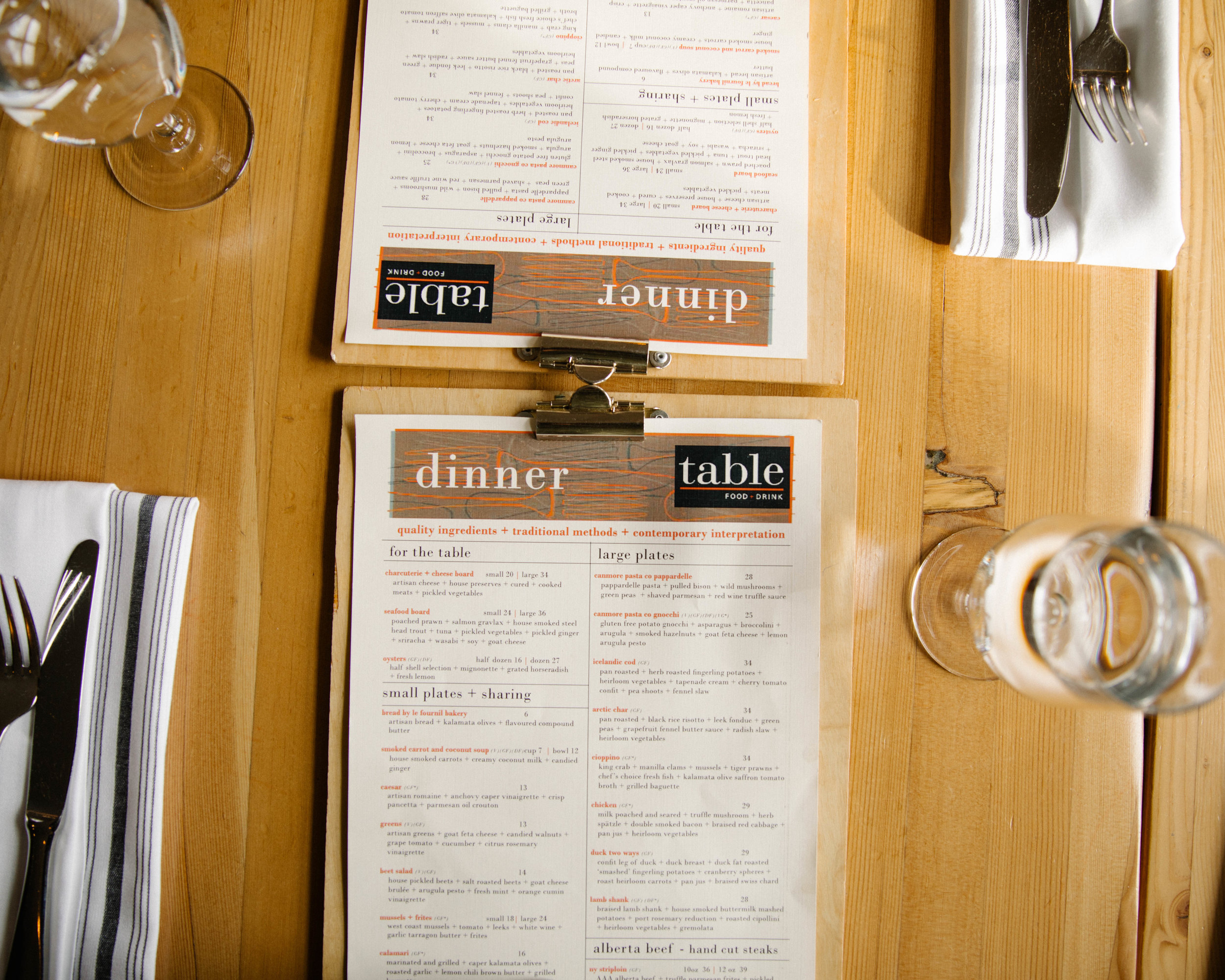table food and drink canmore
