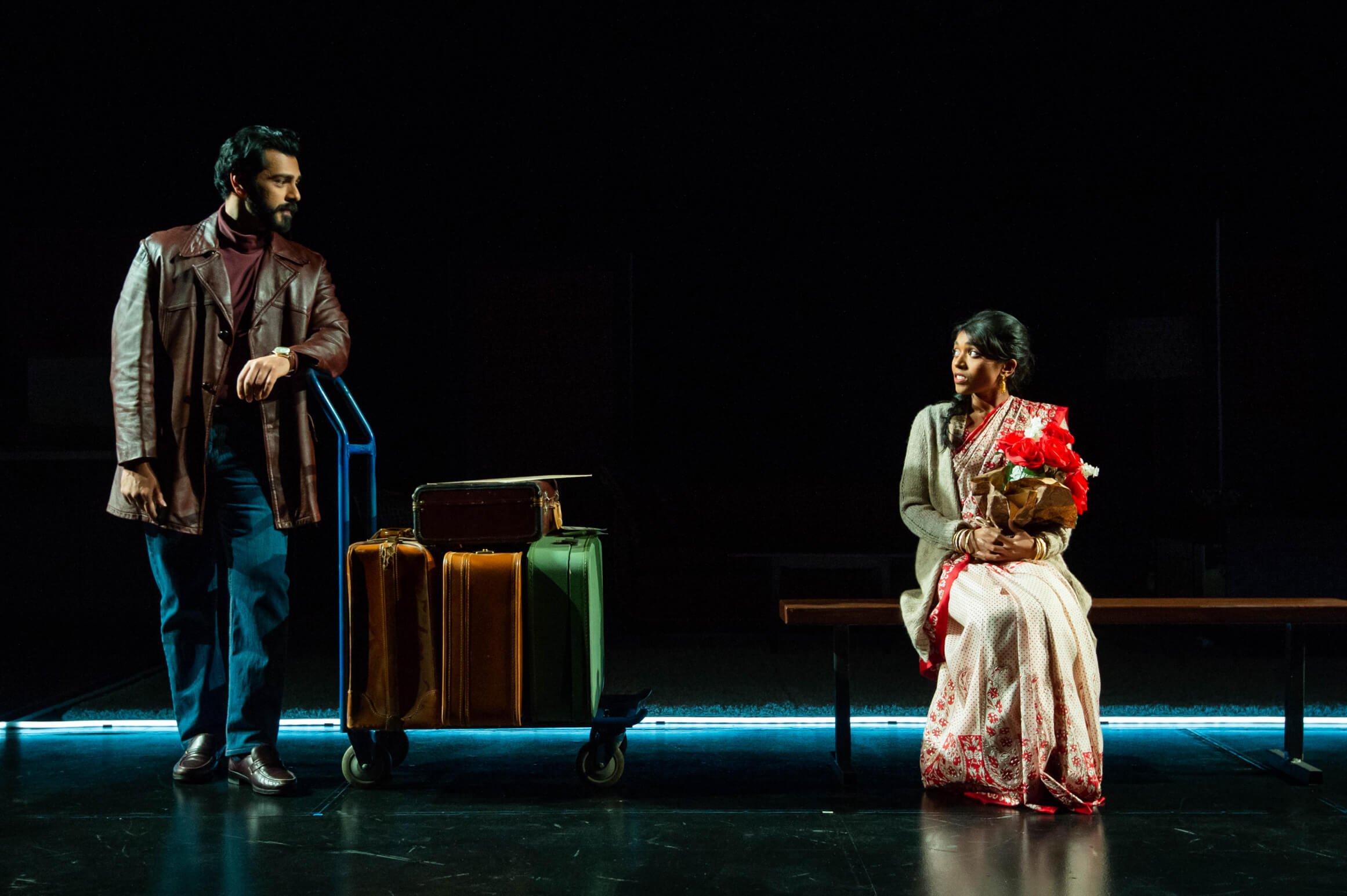 Fuad Ahmed and Mirabella Sundar Singh in New. Photo from RMTC in association with Necessary Angel Theatre Company. Photo by Dylan Hewlett 