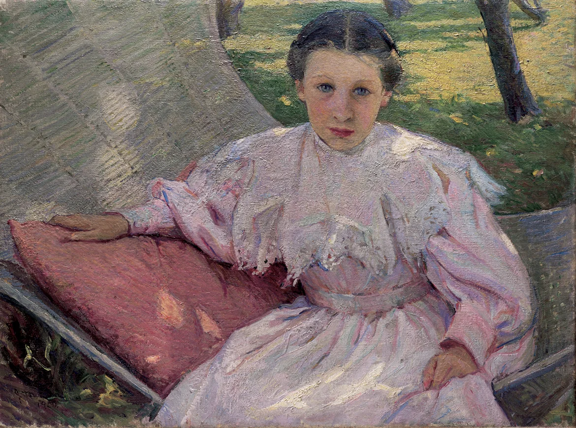 Josephine Miles Lewis, "Young Girl in Swing," 1900