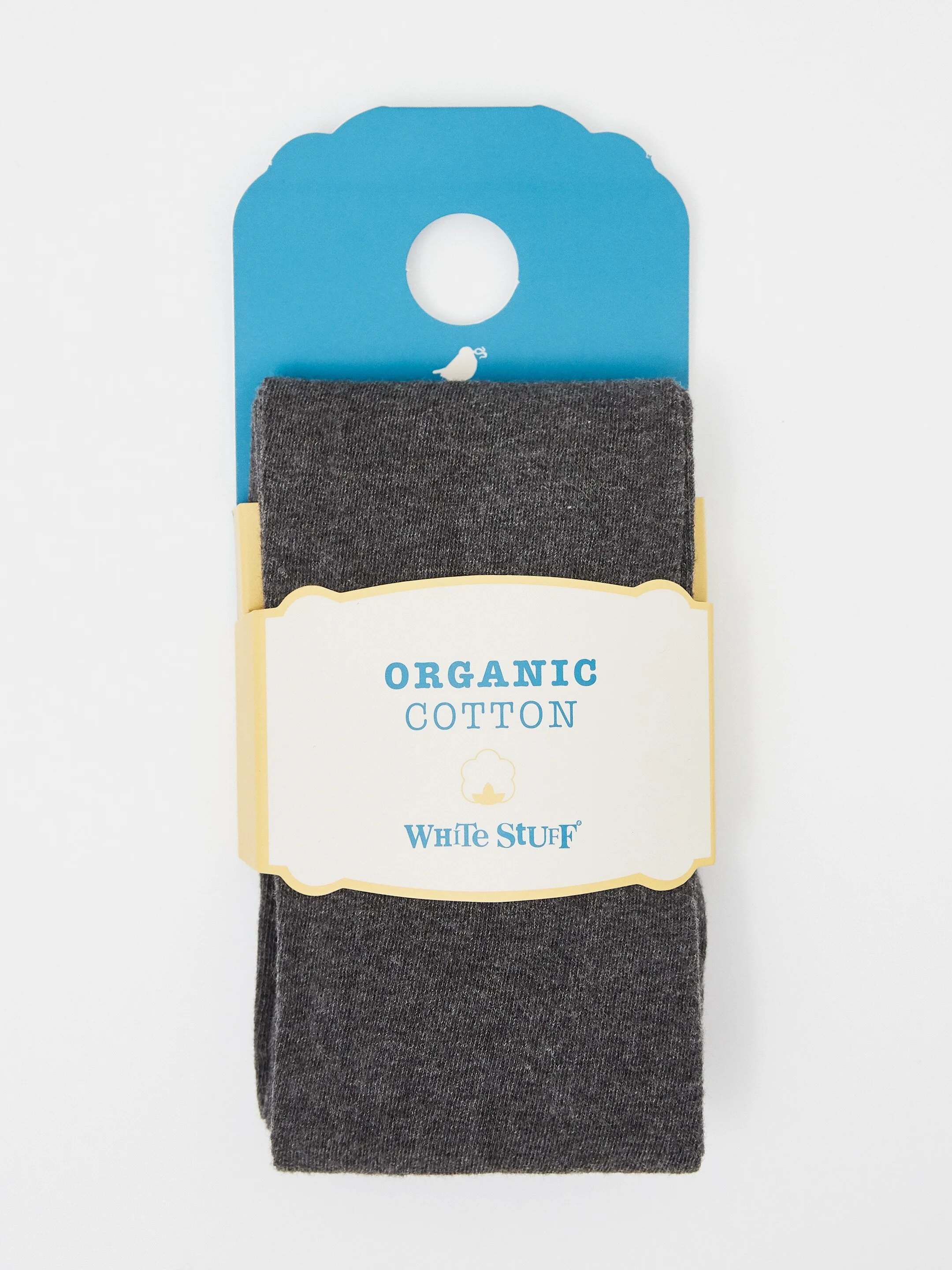 Patty Plain Cotton Tights in Charcoal Gray - White Stuff