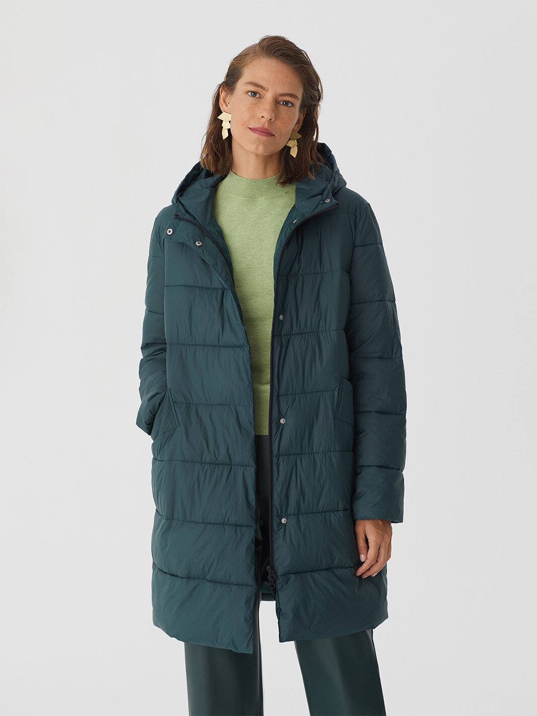 maxi padded coat with hood
