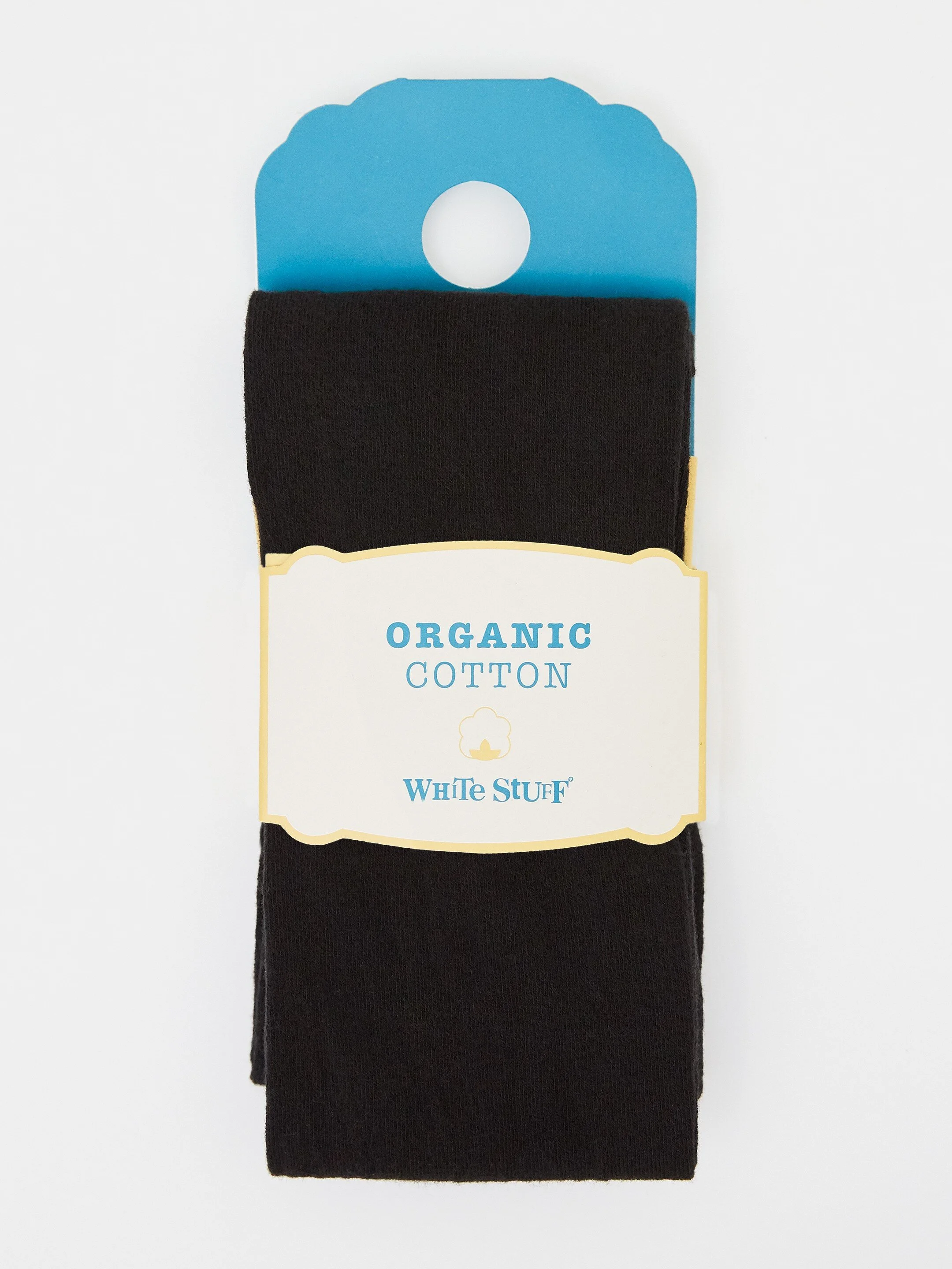 Patty Plain Cotton Tights in Black - White Stuff