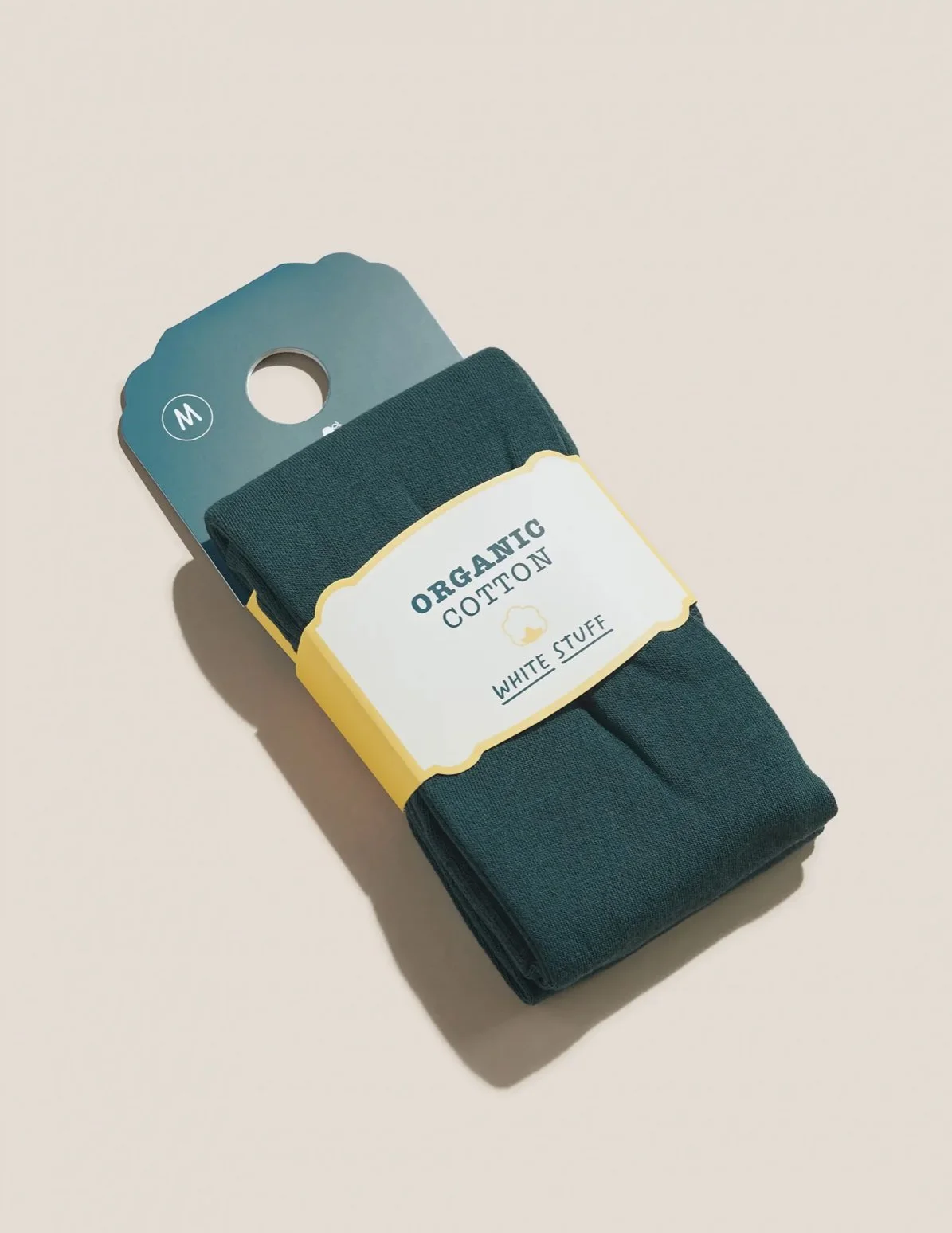 Patty Plain Cotton Tights in Teal - White Stuff