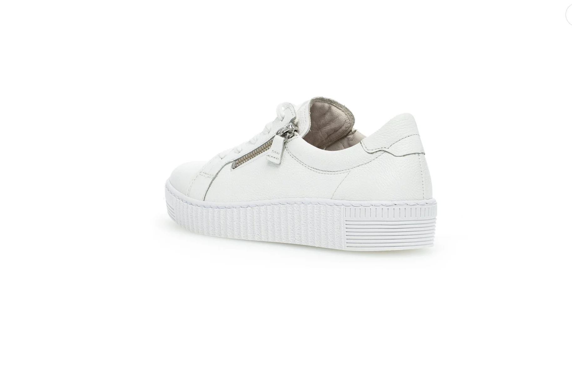 White Sneakers with Zippers - Gabor — Fig Tree Toronto