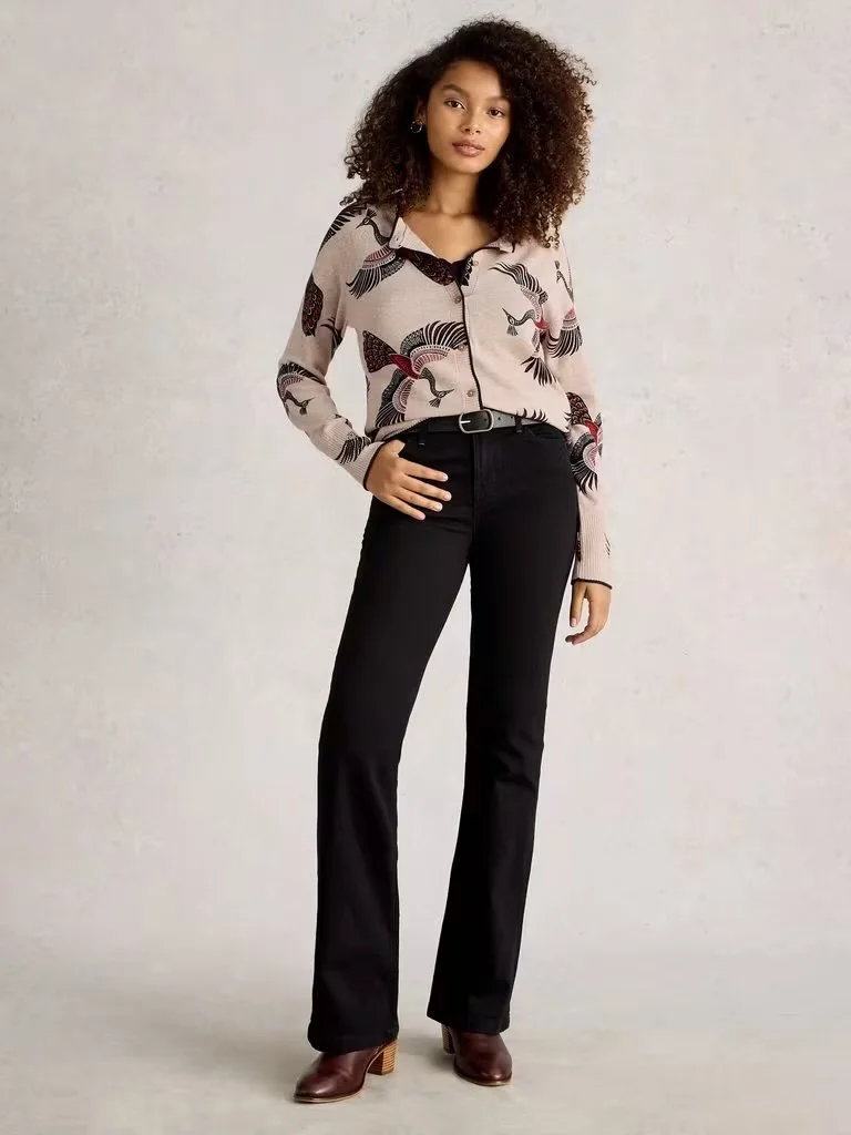 Lulu Print Cardigan in Natural- White Stuff