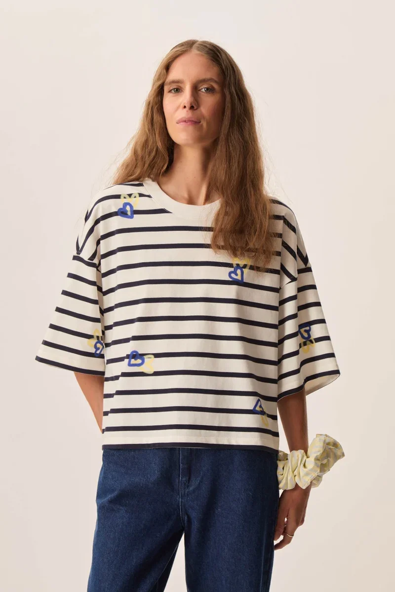 Fiona T-Shirt with Hearts - Des Petits Hauts