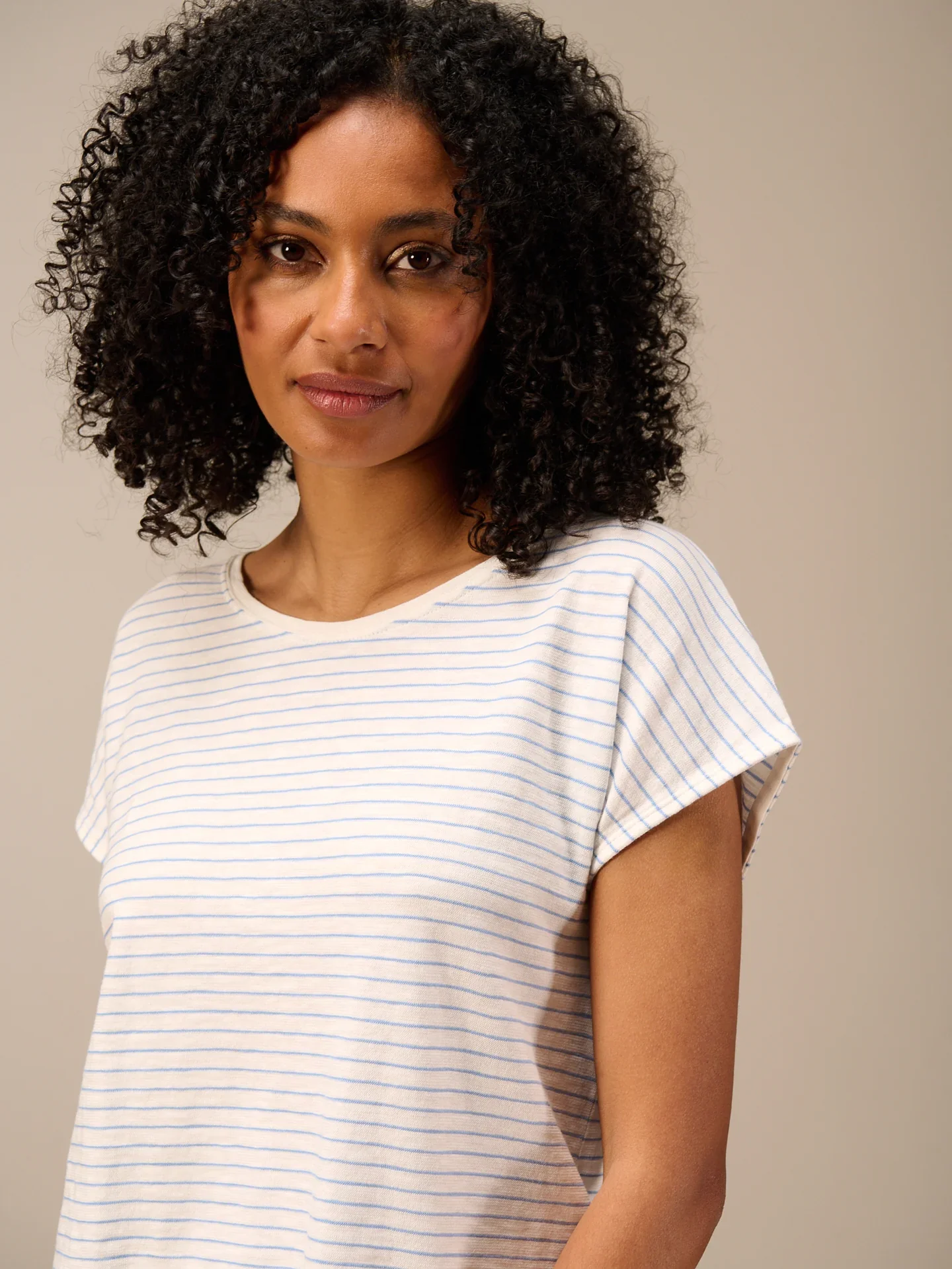 Striped Top in Ciel - Nile