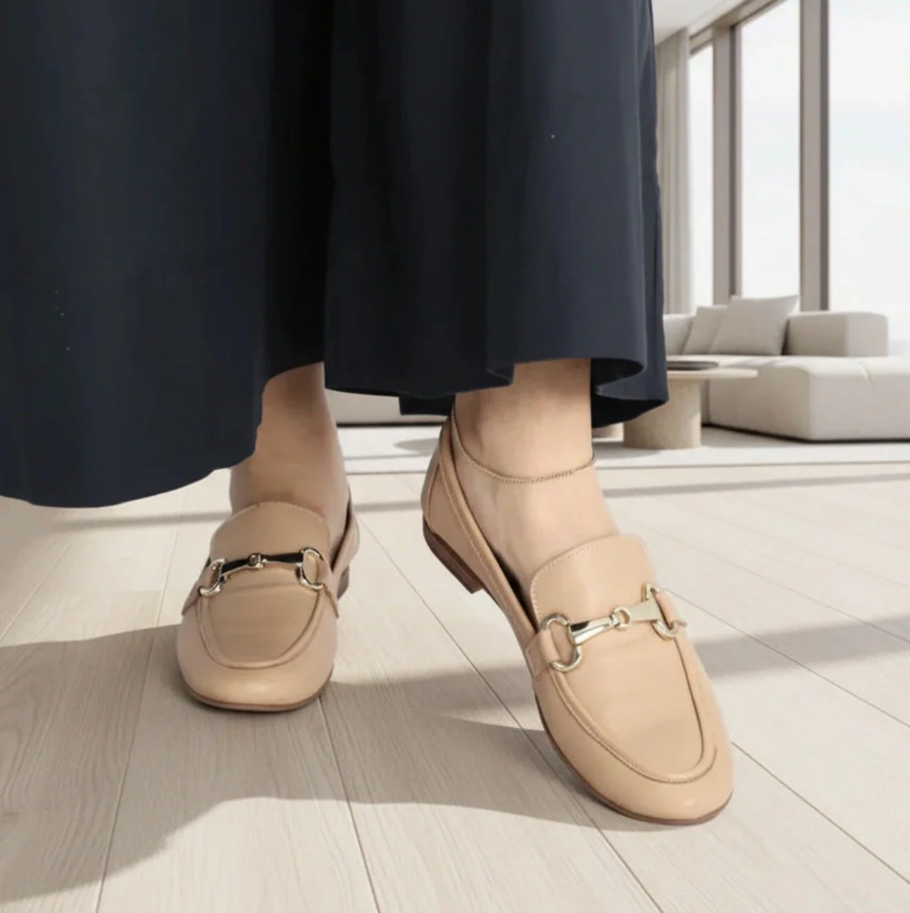 Sabina Loafers in Sand - Ateliers