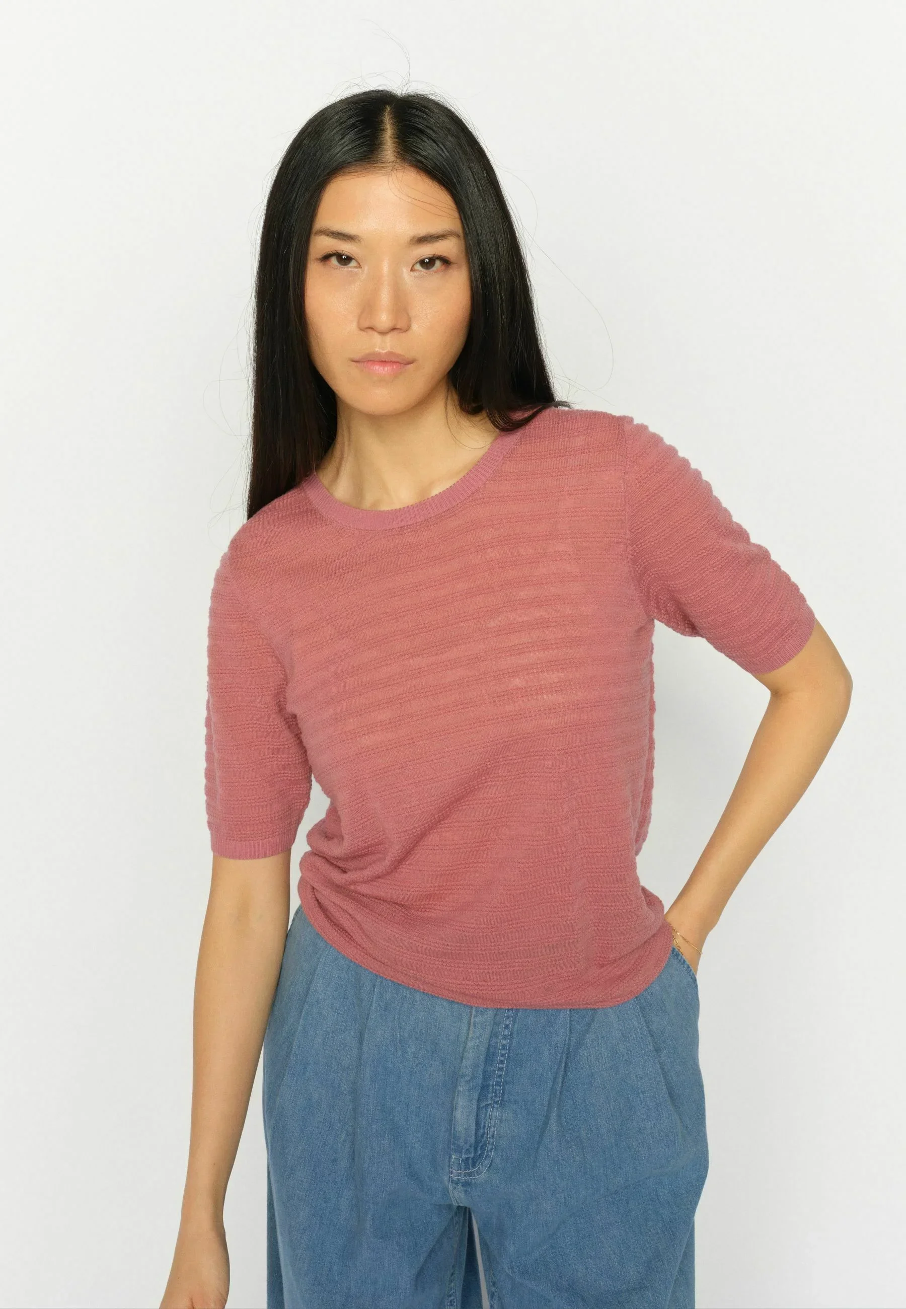 Bouch Dotty Knit Top in Dusty Rose - Mos Mosh