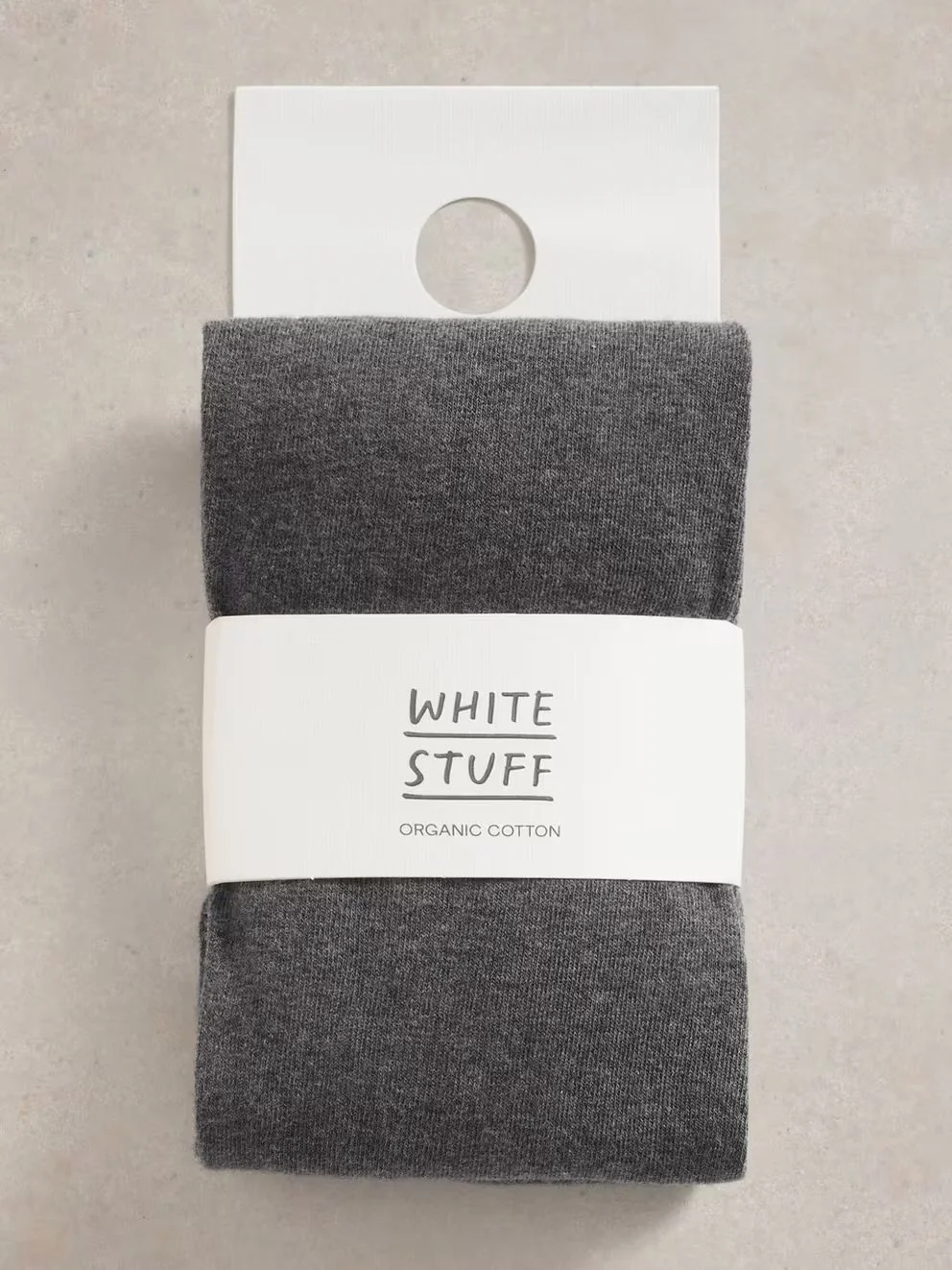 Patty Plain Cotton Tights in Gray - White Stuff