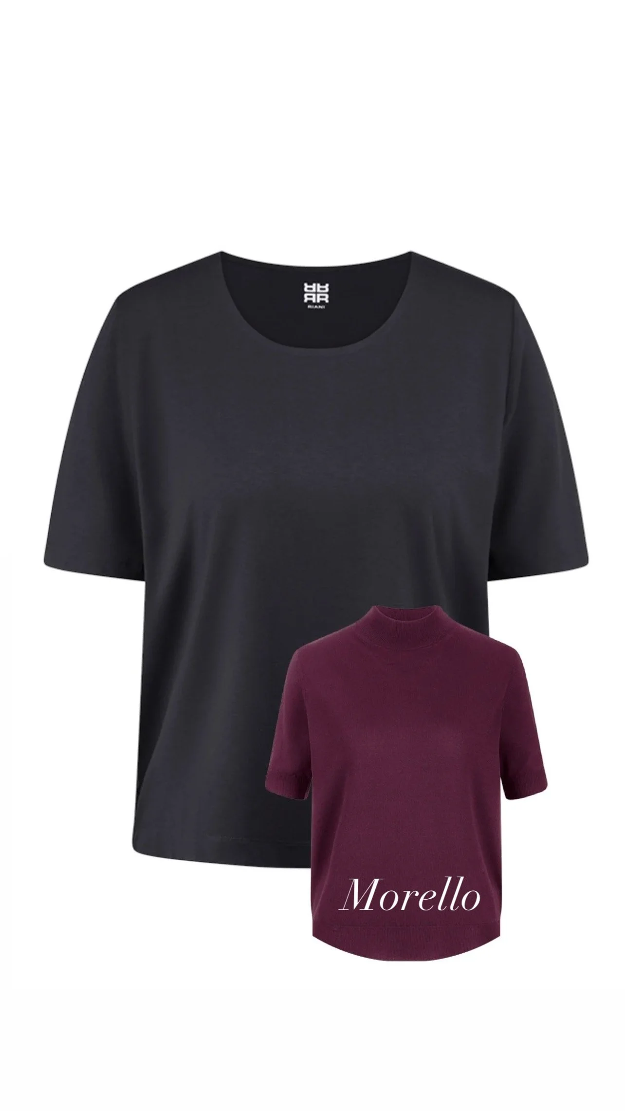 Short Sleeve Top in Morello - Riani