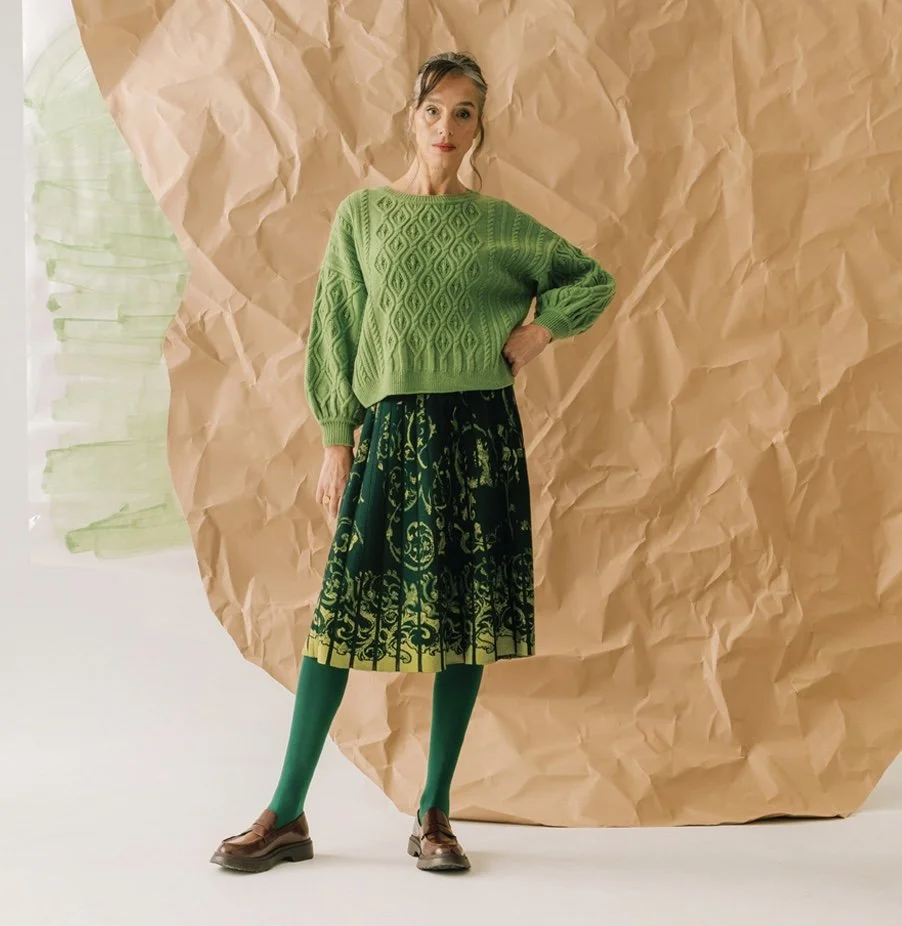 Jacquard Skirt in Illumination Pattern - Ivko