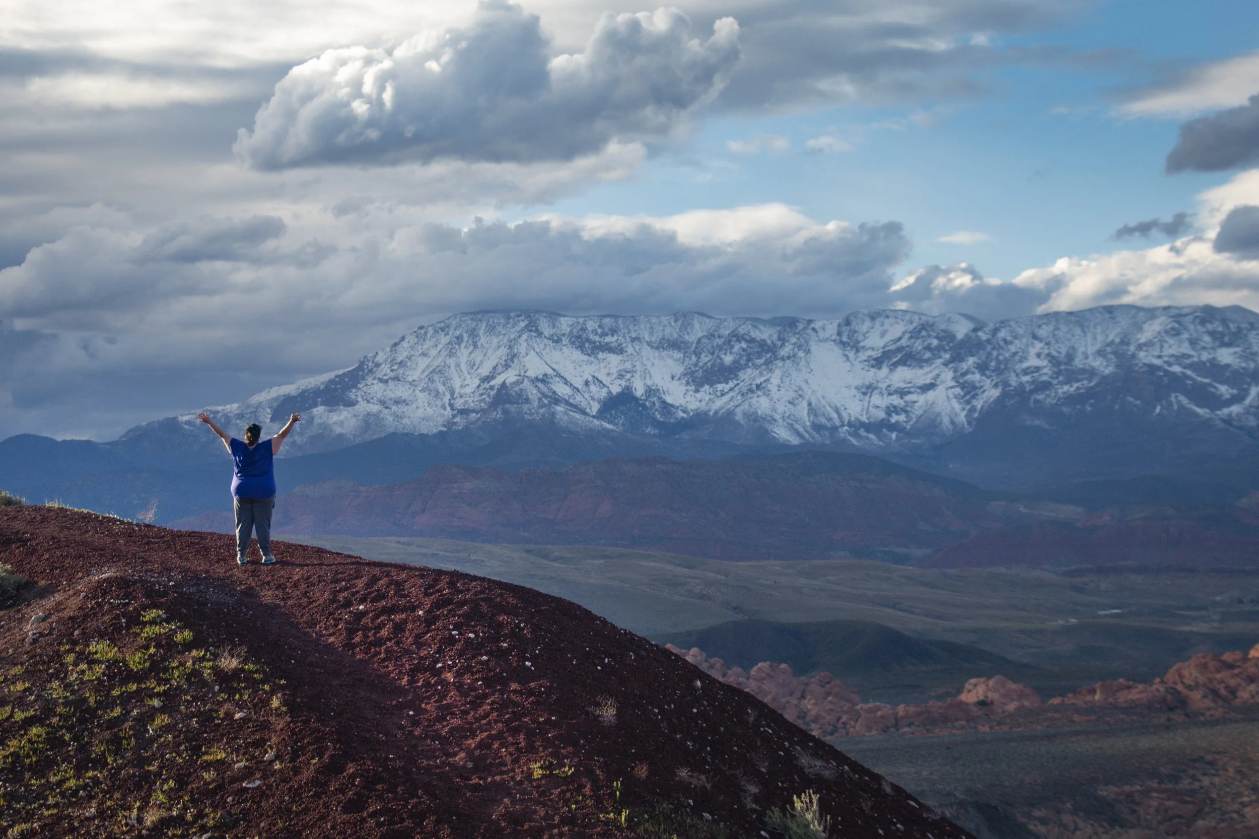 Beautiful woman and a beautiful landscape.