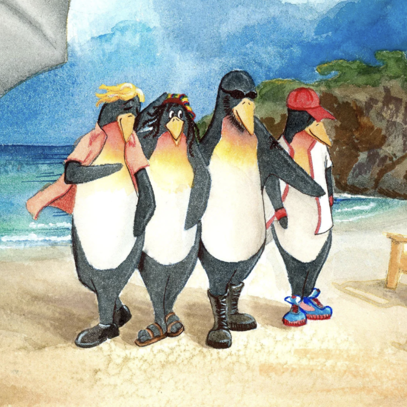 Penguin Boy Band Photoshoot