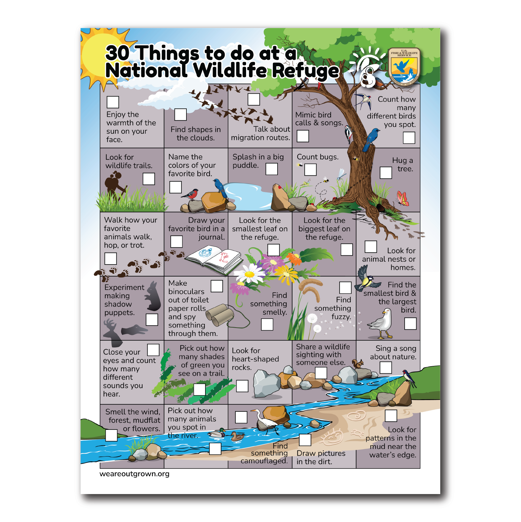 OutGrown 30 Things Activity Sheet
