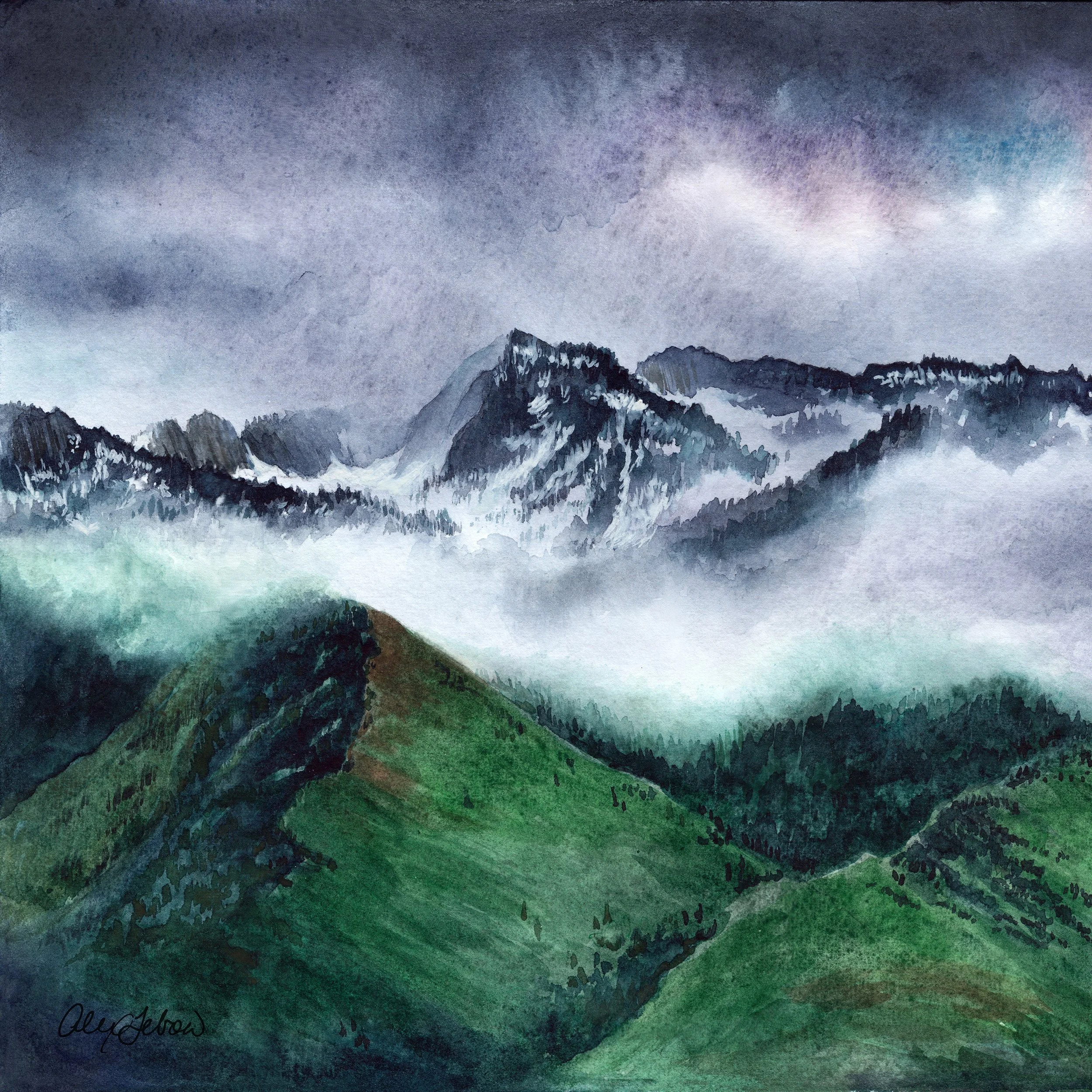 Lone Peak in the Clouds
