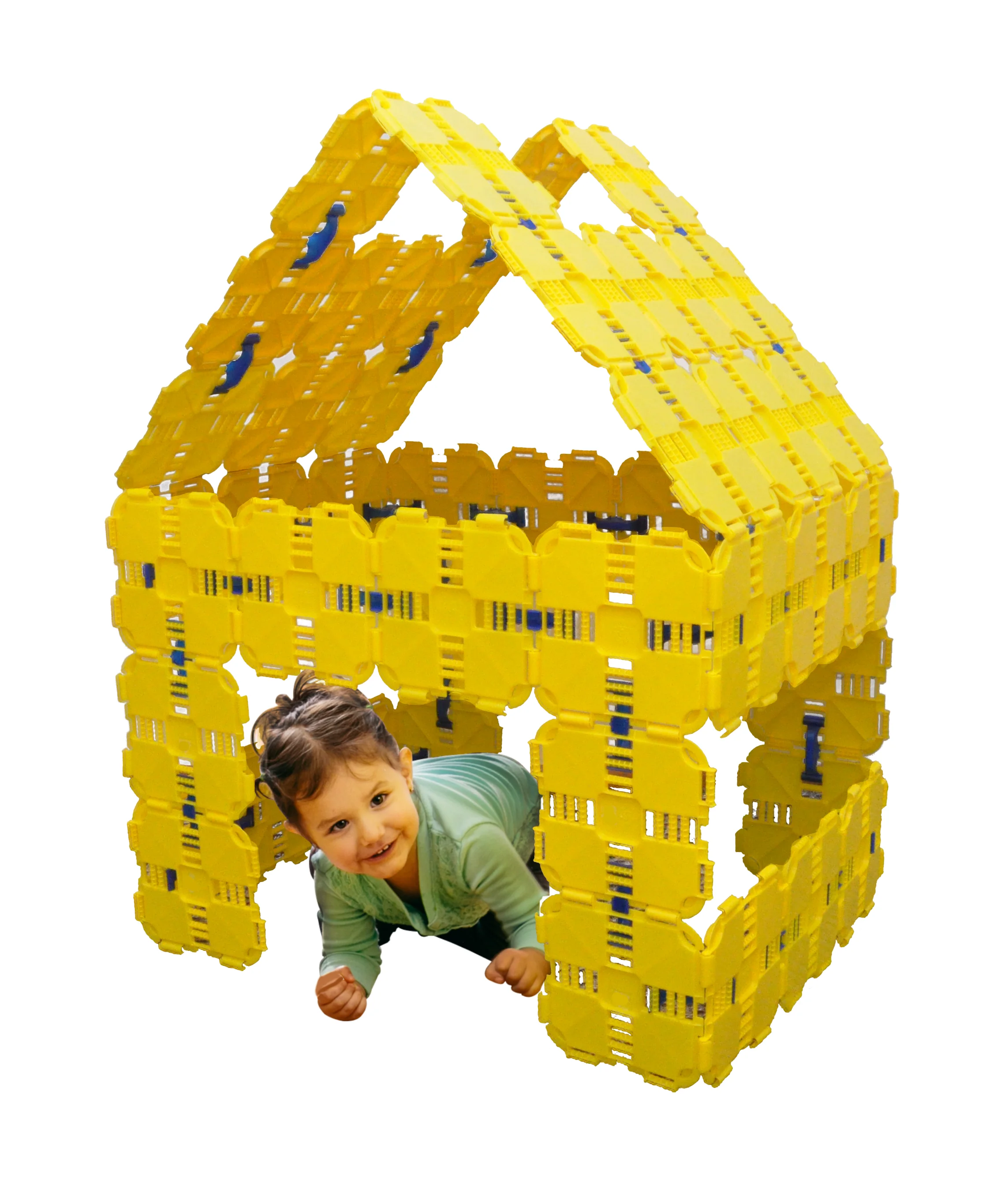 A house built from yellow Fort Boards
